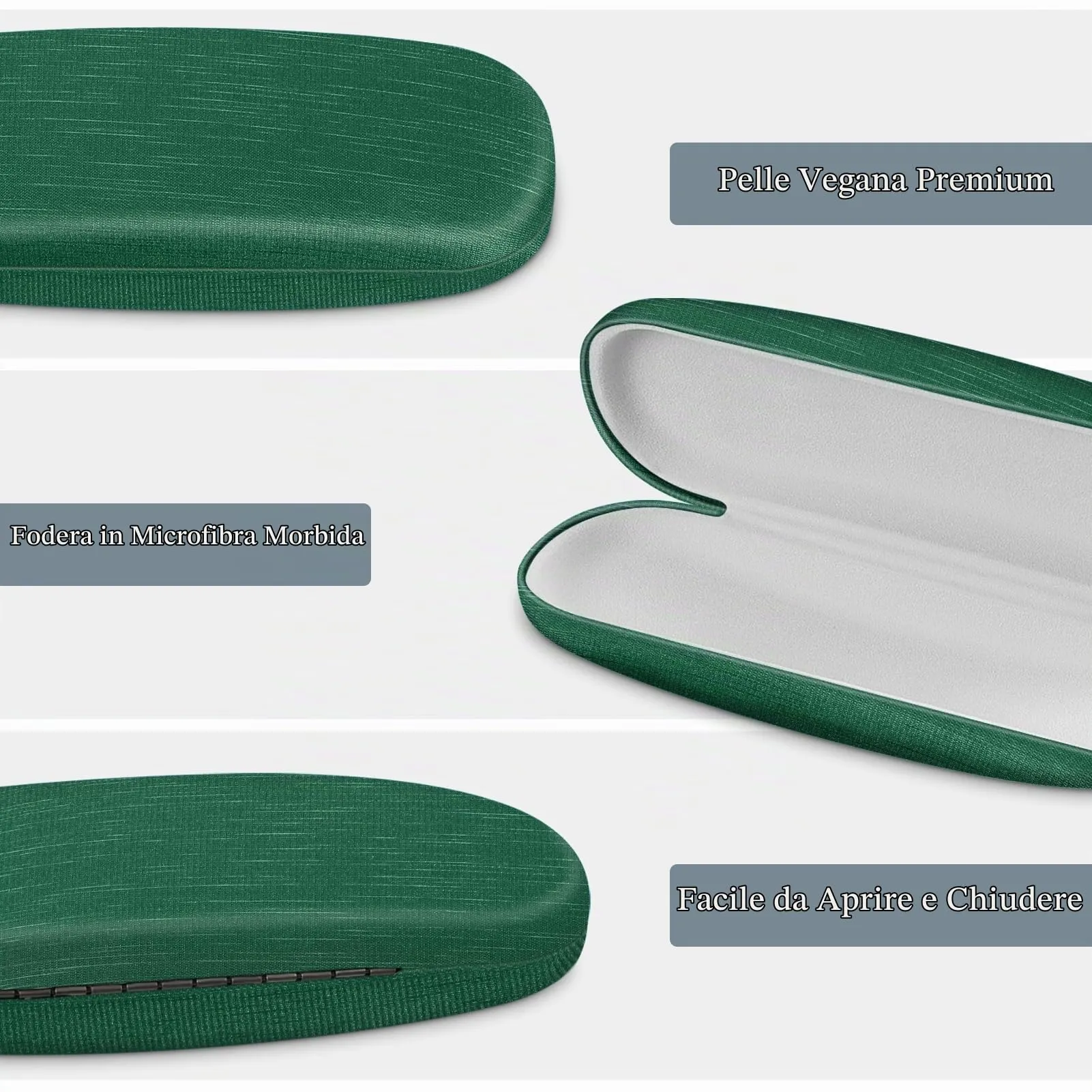 FINTIE Custodia Occhiali Rigida, Verde Setoso - immagine 4
