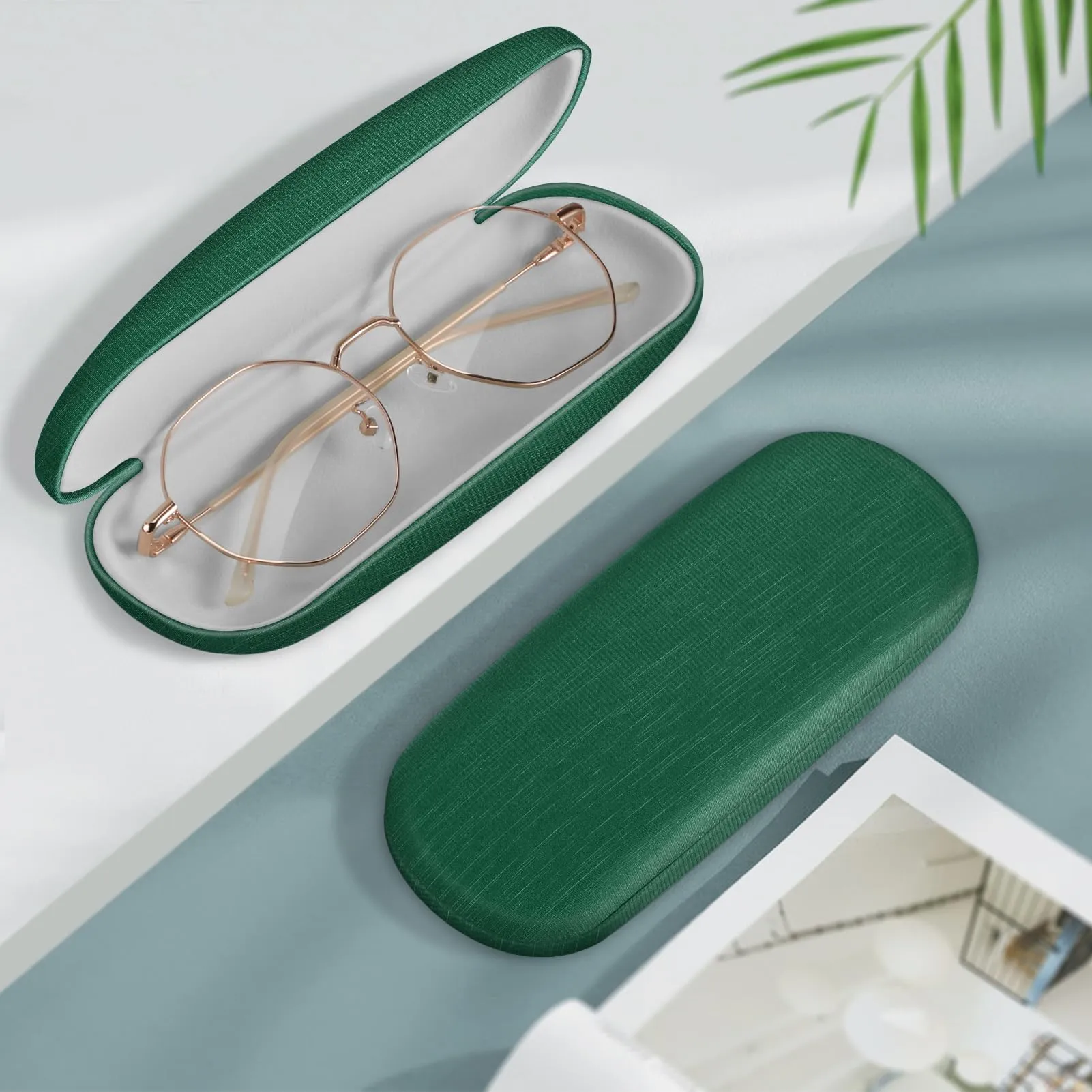 FINTIE Custodia Occhiali Rigida, Verde Setoso - immagine 7