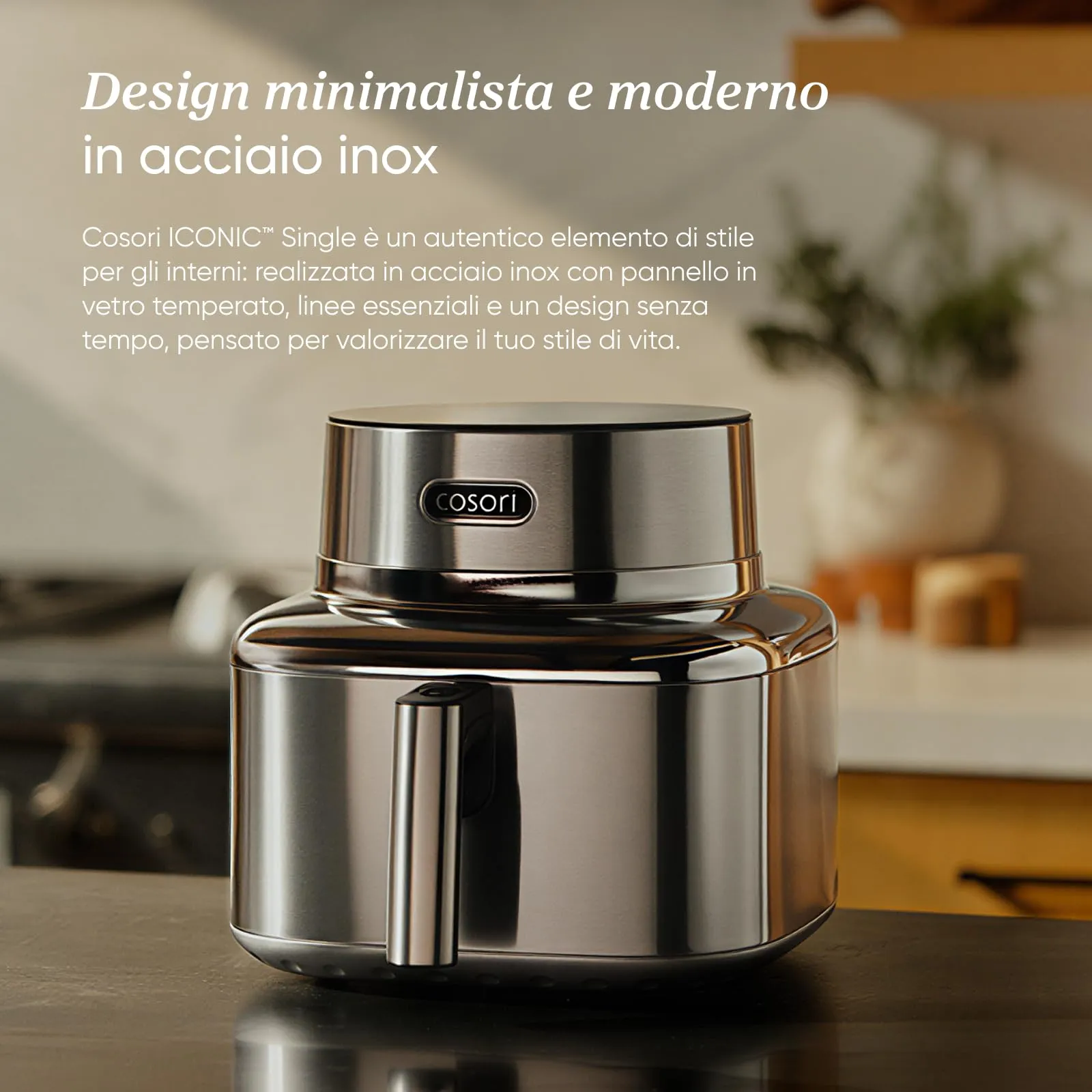 Cosori Iconic Single Friggitrice ad Aria, 6,2 Litri, Acciaio Inossidabile - immagine 4