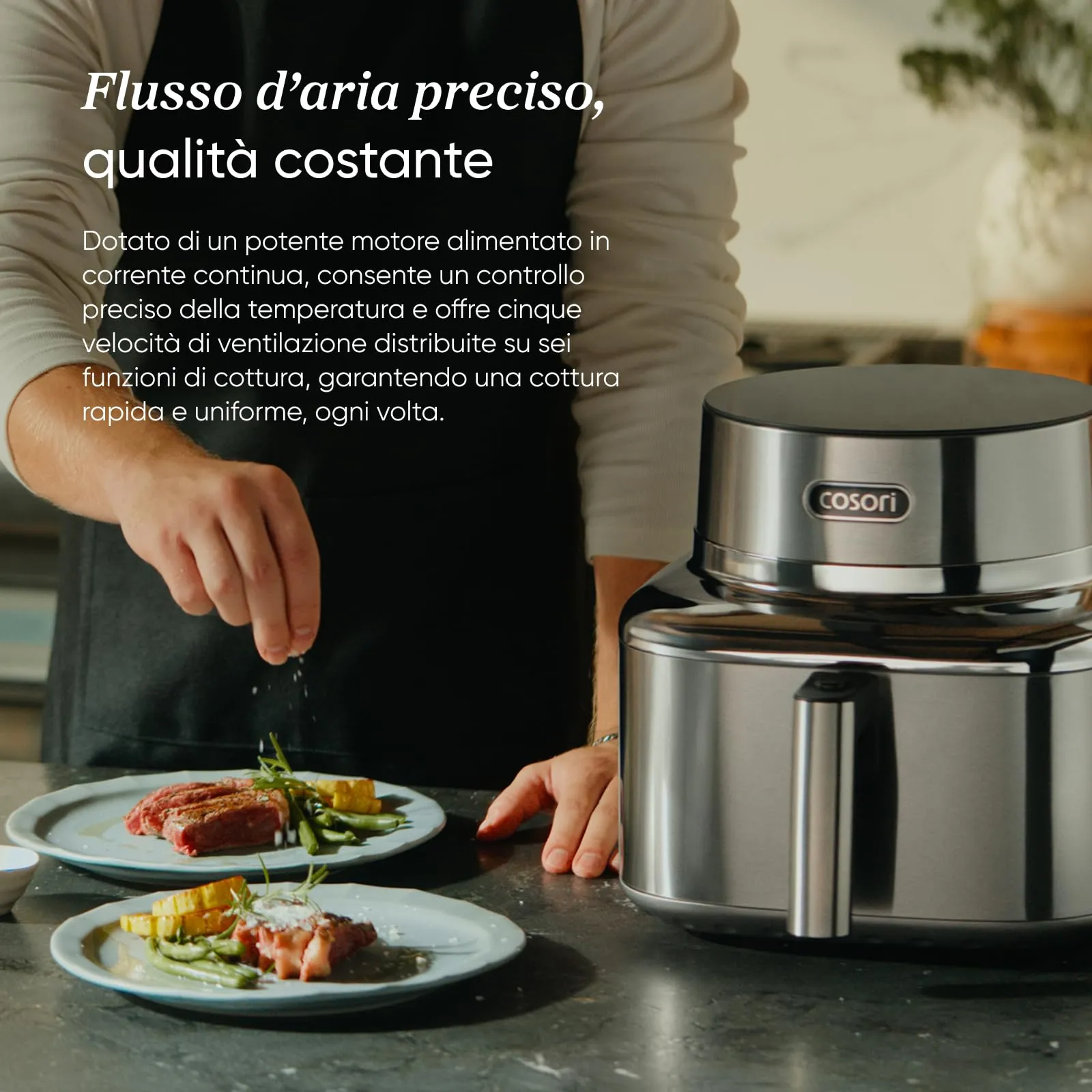 Cosori Iconic Single Friggitrice ad Aria, 6,2 Litri, Acciaio Inossidabile - immagine 6