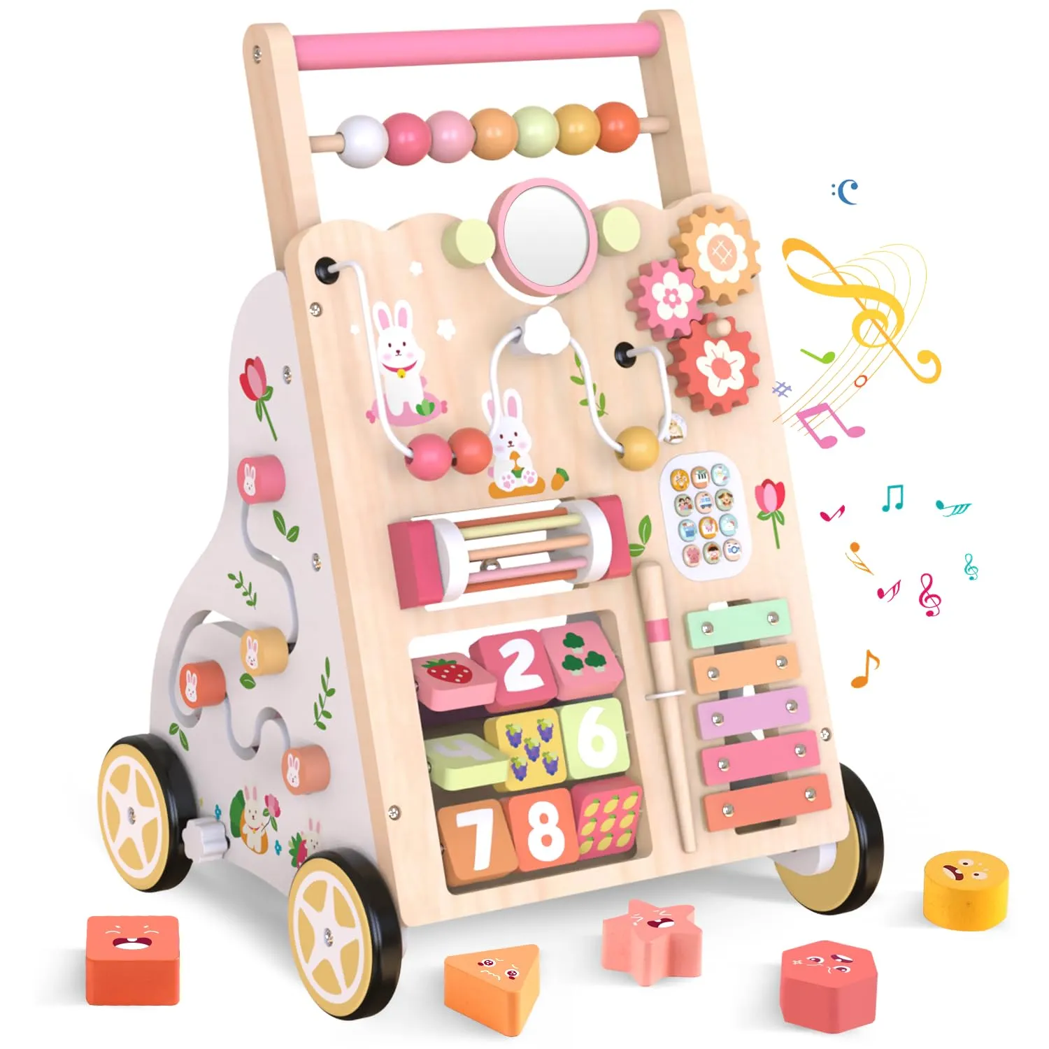 Weilim Carrello Primi Passi in Legno Montessori per Bambini 12+ Mesi - immagine 1