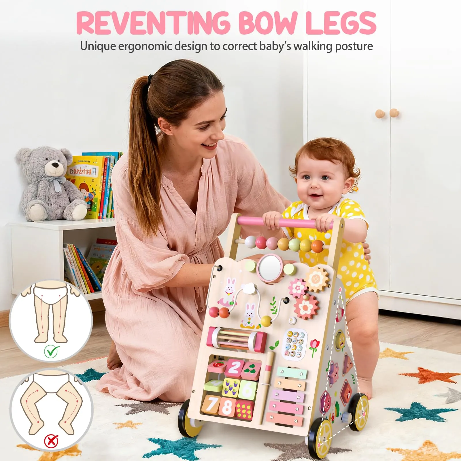 Weilim Carrello Primi Passi in Legno Montessori per Bambini 12+ Mesi - immagine 7