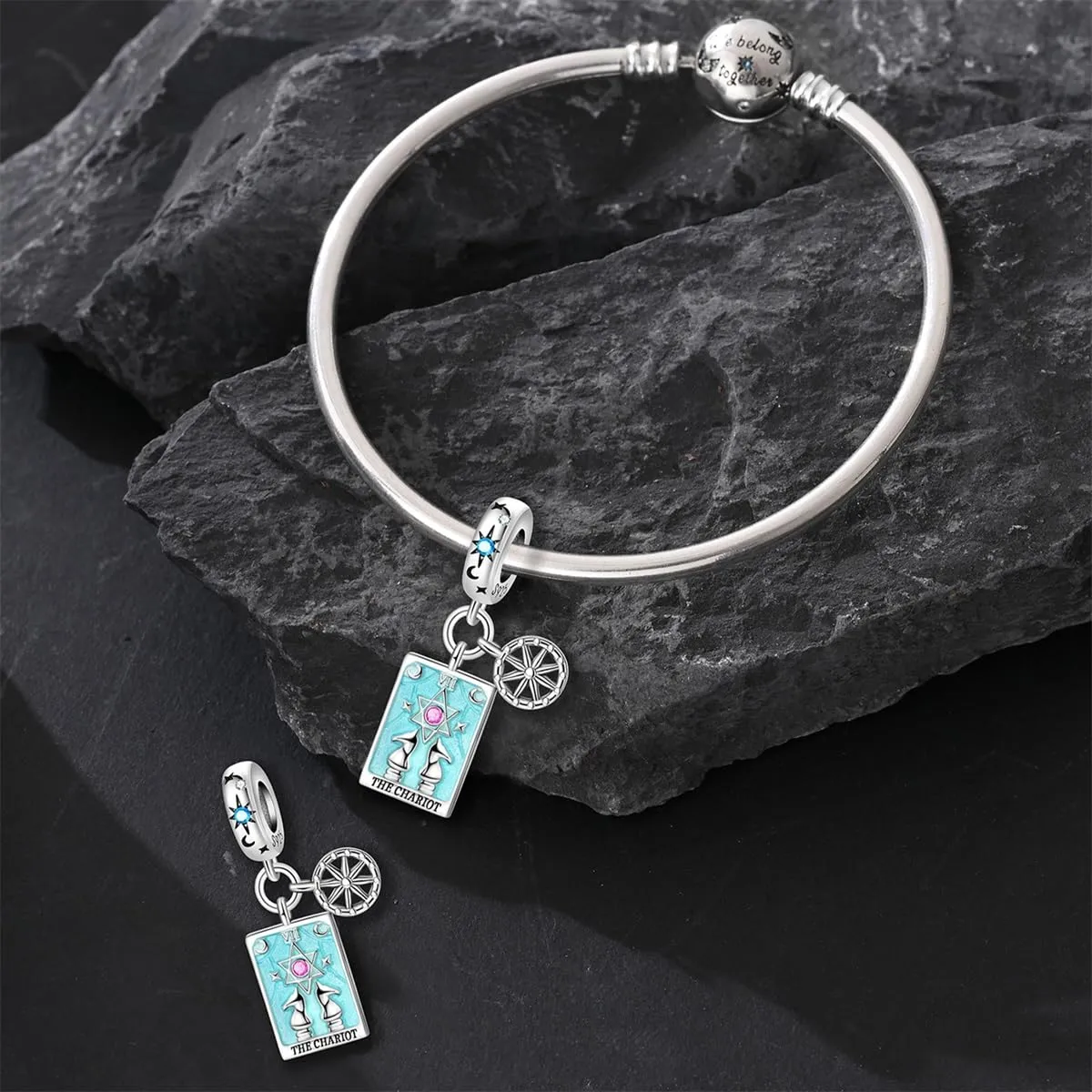 Pandach Bead Charm in Argento Sterling 925 con Cubic Zirconia per Braccialetti e Collane Europei - immagine 3