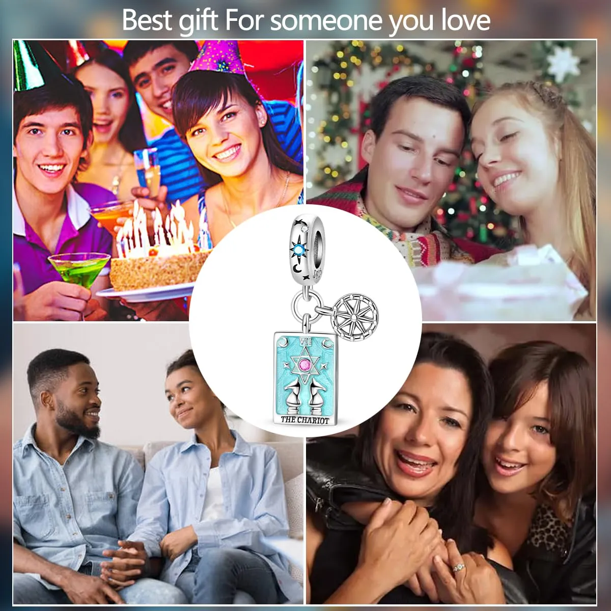 Pandach Bead Charm in Argento Sterling 925 con Cubic Zirconia per Braccialetti e Collane Europei - immagine 6