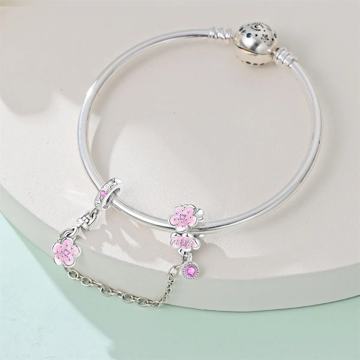 Pandach Bead Charm in Argento Sterling 925 con Cubic Zirconia, Compatibile con Braccialetti e Collane Europei - immagine 3