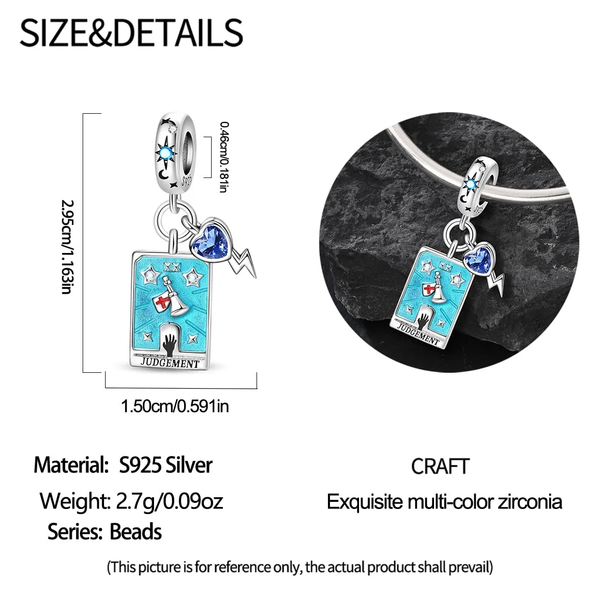 Pandach Bead Charm in Argento Sterling 925 con Cubic Zirconia per Braccialetti e Collane Europee - immagine 5