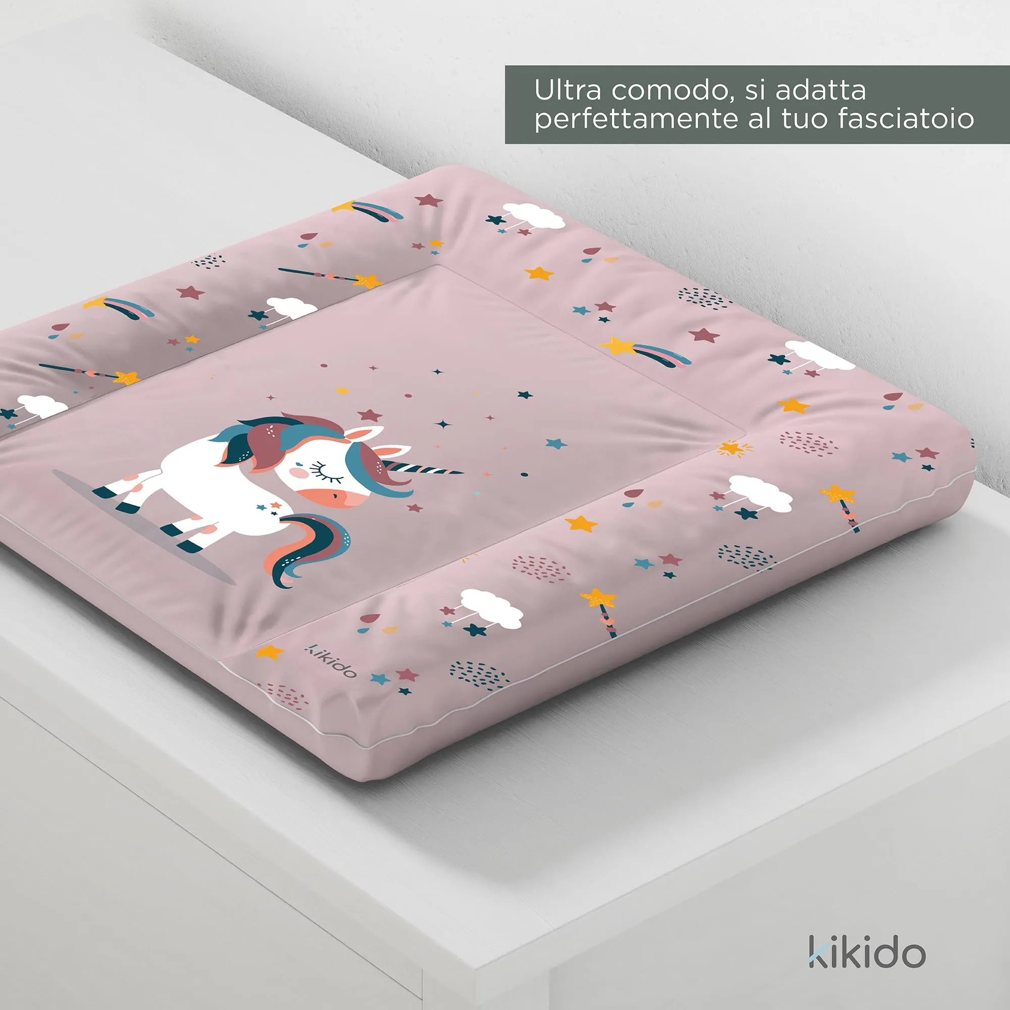 Kikido Materassino Fasciatoio 70x50 Unicorno Lavabile e Impermeabile Universale - immagine 3