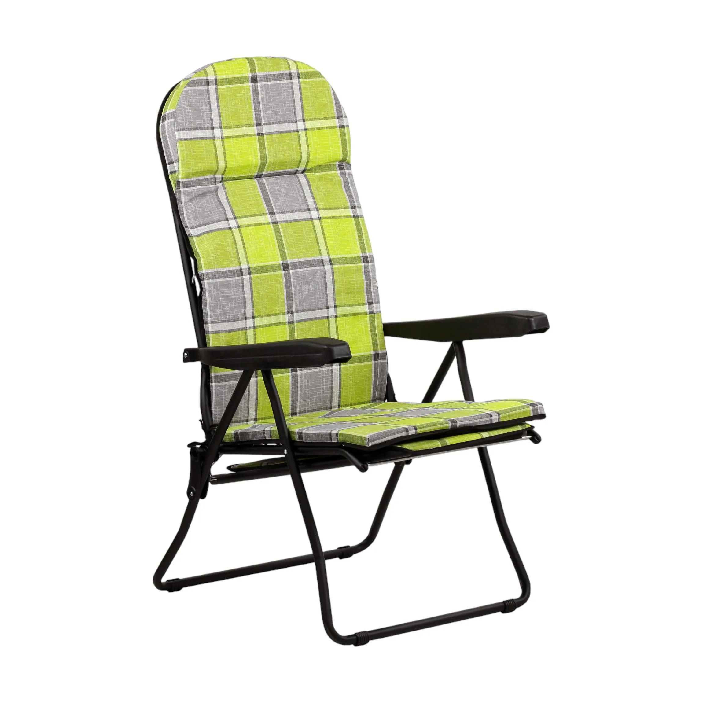 Totò Piccinni Sedia Sdraio Giulia (Struttura Nero - Scozzese Verde/Grigio) - immagine 1