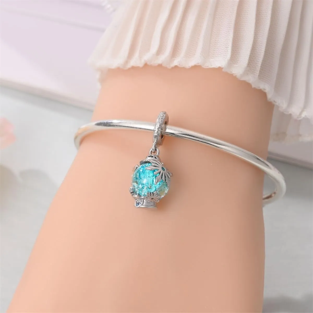 Pandach Bead Charm in Argento Sterling 925 con Cubic Zirconia per Braccialetti e Collane Europei - immagine 4