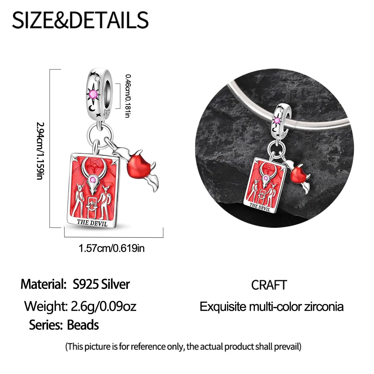Pandach Bead Charm in Argento Sterling 925 con Cubic Zirconia per Braccialetti e Collane Europei - immagine 5