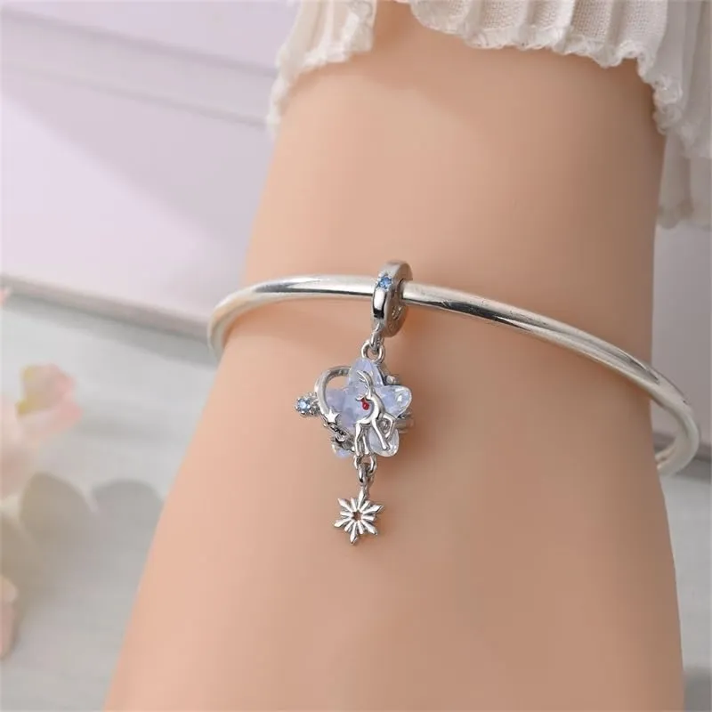 Pandach Bead Charm Ciondolo Argento Sterling 925 con Cubic Zirconia per Braccialetti e Collane Europei - immagine 4