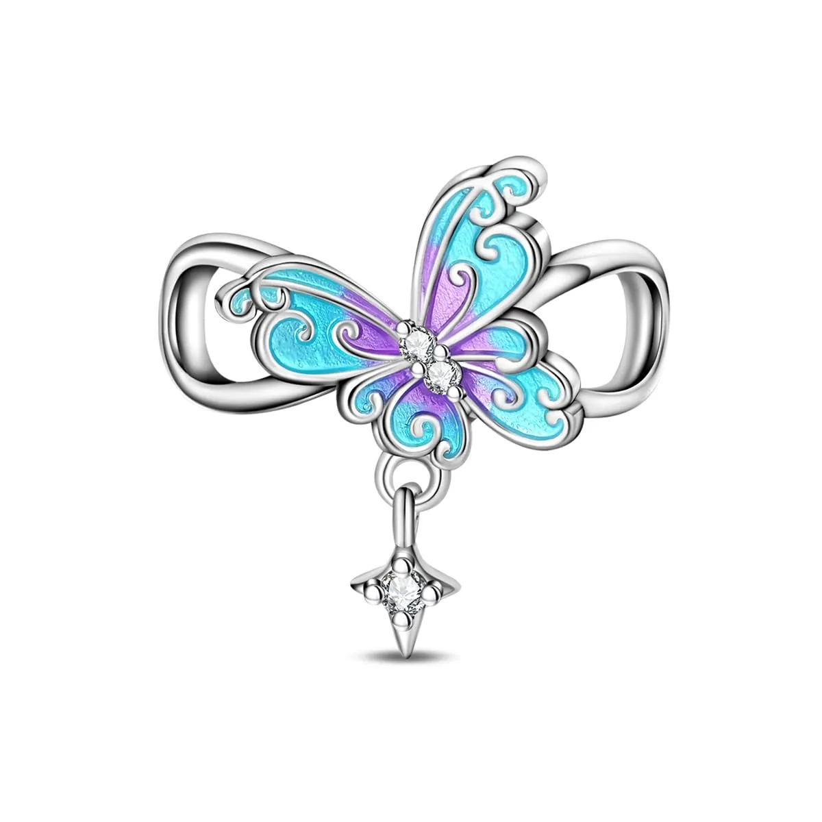 Pandach Bead Charm in Argento Sterling 925 con Cubic Zirconia per Braccialetti e Collane Europei - immagine 1