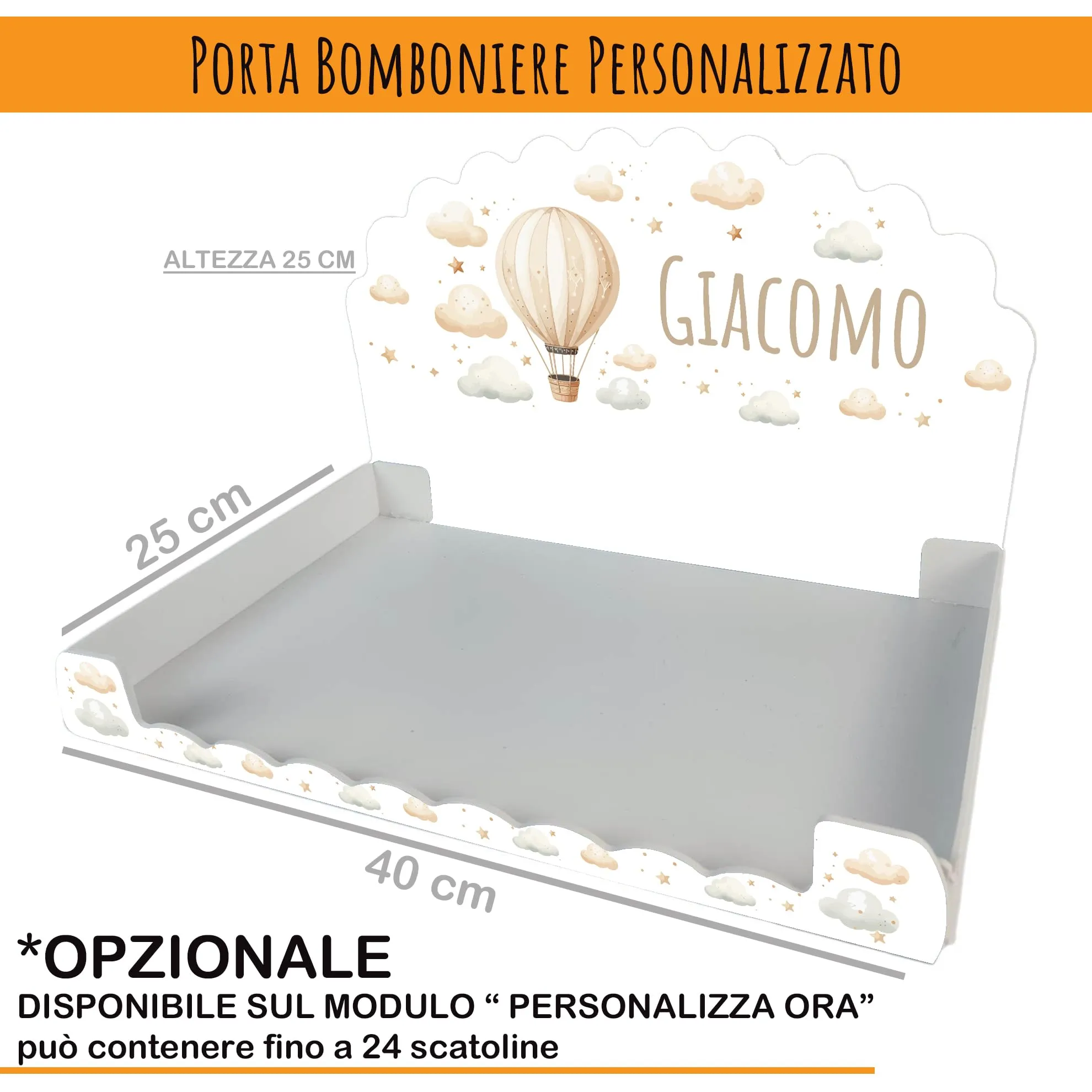 PV Grafik Scatoline Portaconfetti Nascita e Battesimo Personalizzate con Bigliettino e Nastrino, 24+24, Tunna21 - immagine 3