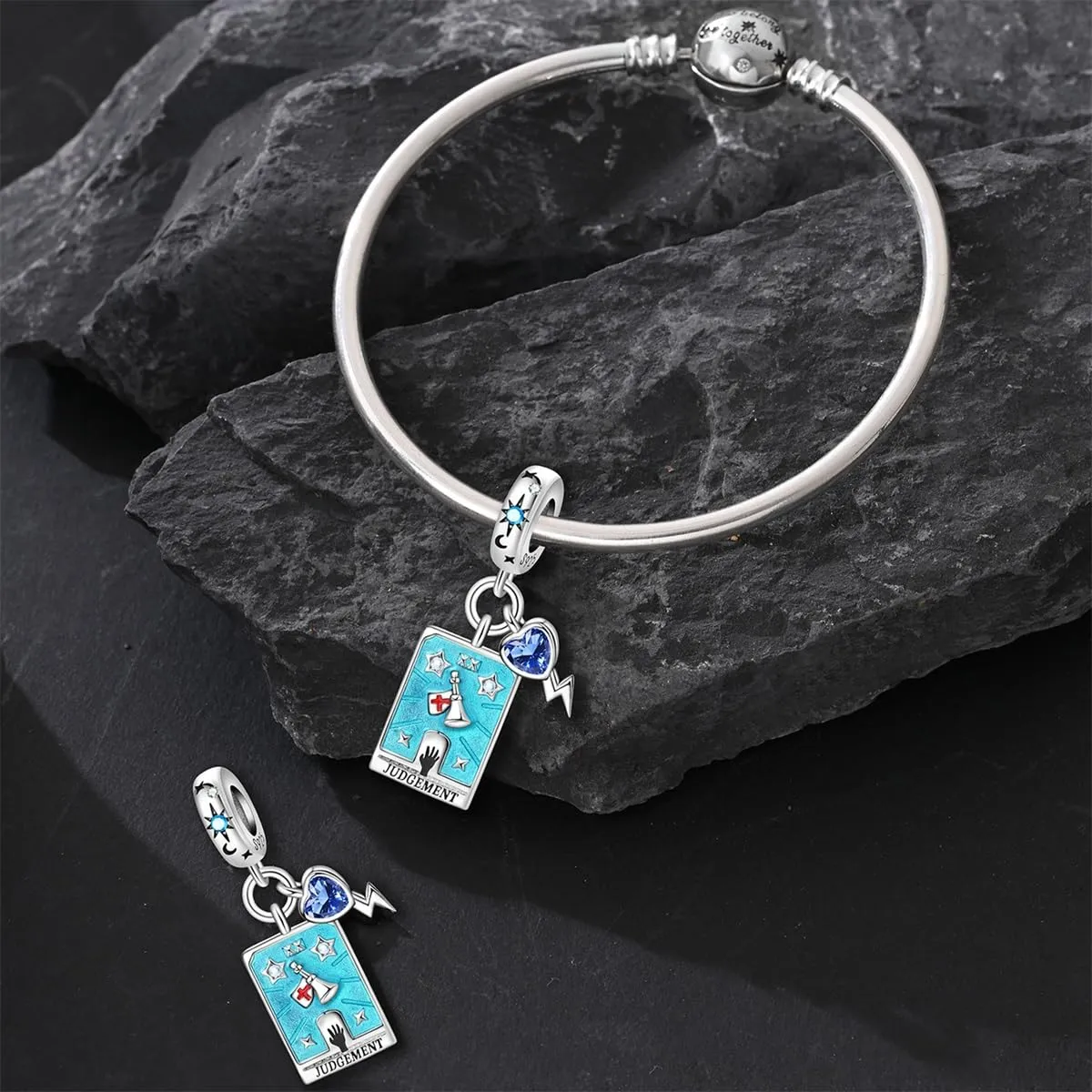 KUNSIR Bead Charm in Argento Sterling 925 con Cubic Zirconia per Braccialetti e Collane Europei - immagine 3