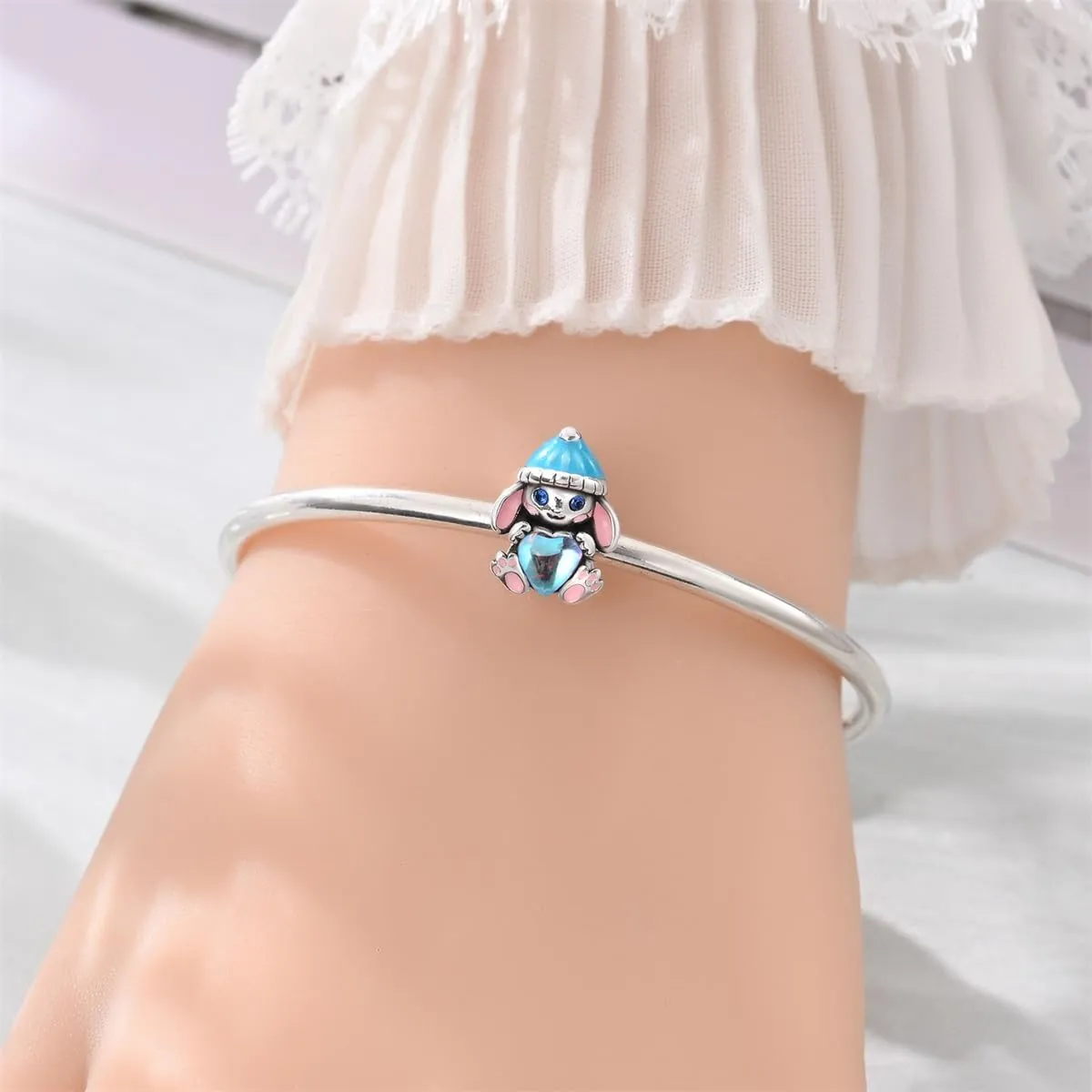 KUNSIR Ciondolo in Argento Sterling 925 con Cubic Zirconia per Braccialetti e Collane Europei - immagine 4