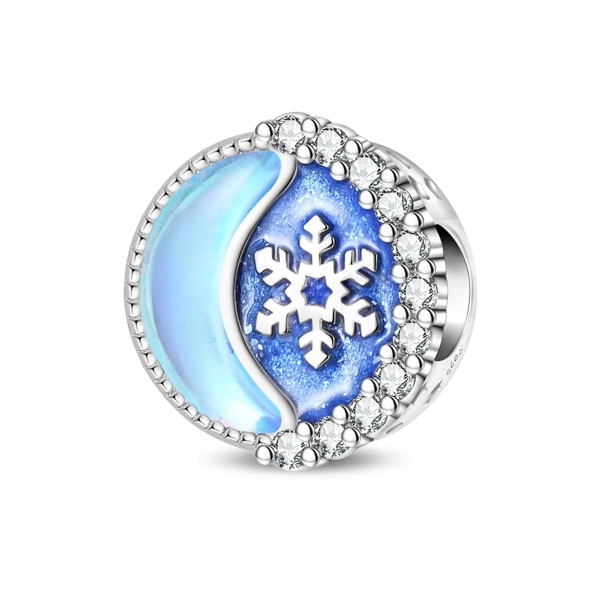 TINSLO Bead Charm in Argento Sterling 925 con Cubic Zirconia, Compatibile con Braccialetti e Collane Pandora e Europei - immagine 1