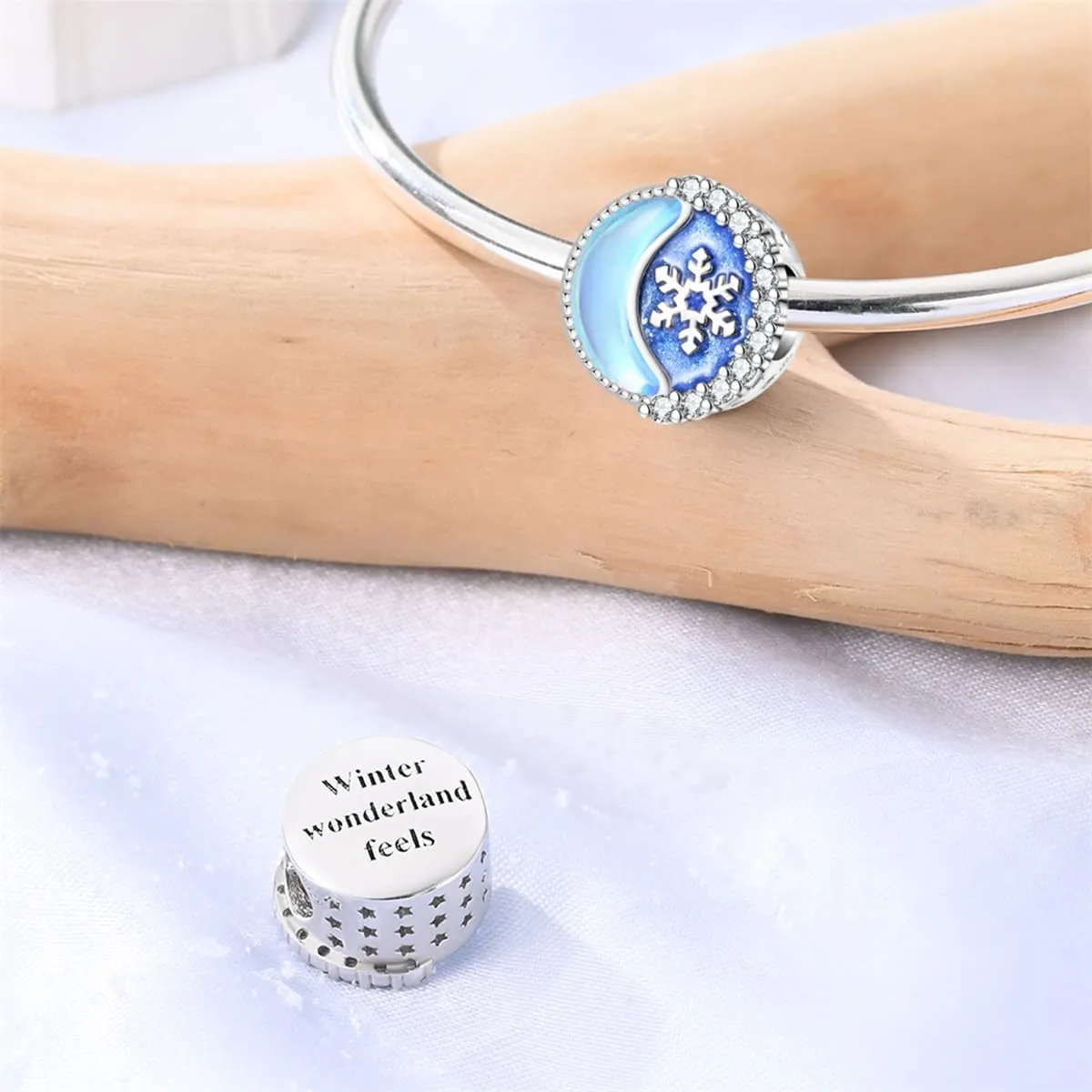 TINSLO Bead Charm in Argento Sterling 925 con Cubic Zirconia, Compatibile con Braccialetti e Collane Pandora e Europei - immagine 2