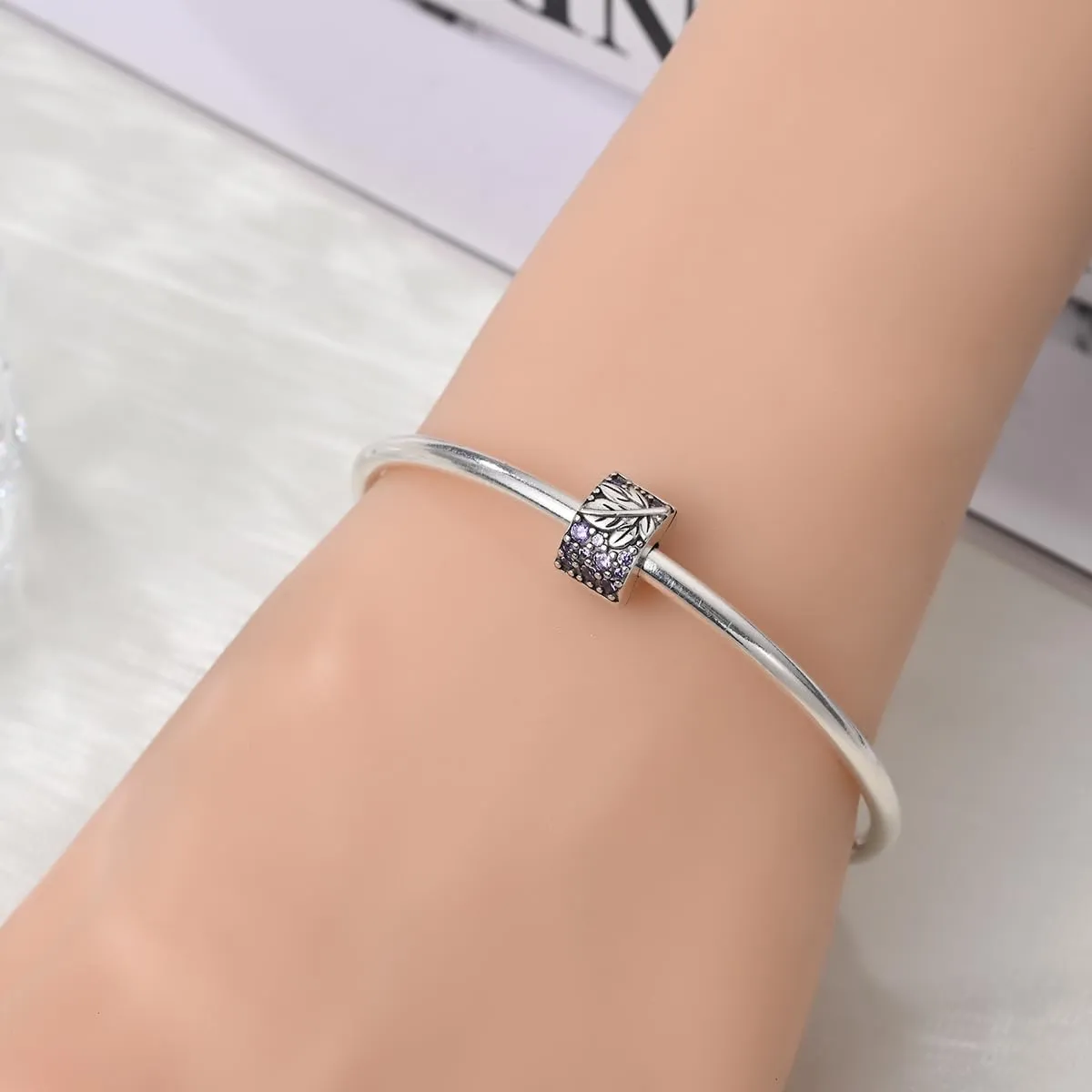 TINSLO Bead Charm in Argento Sterling 925 con Cubic Zirconia, Compatibile con Braccialetti e Collane Europei - immagine 4