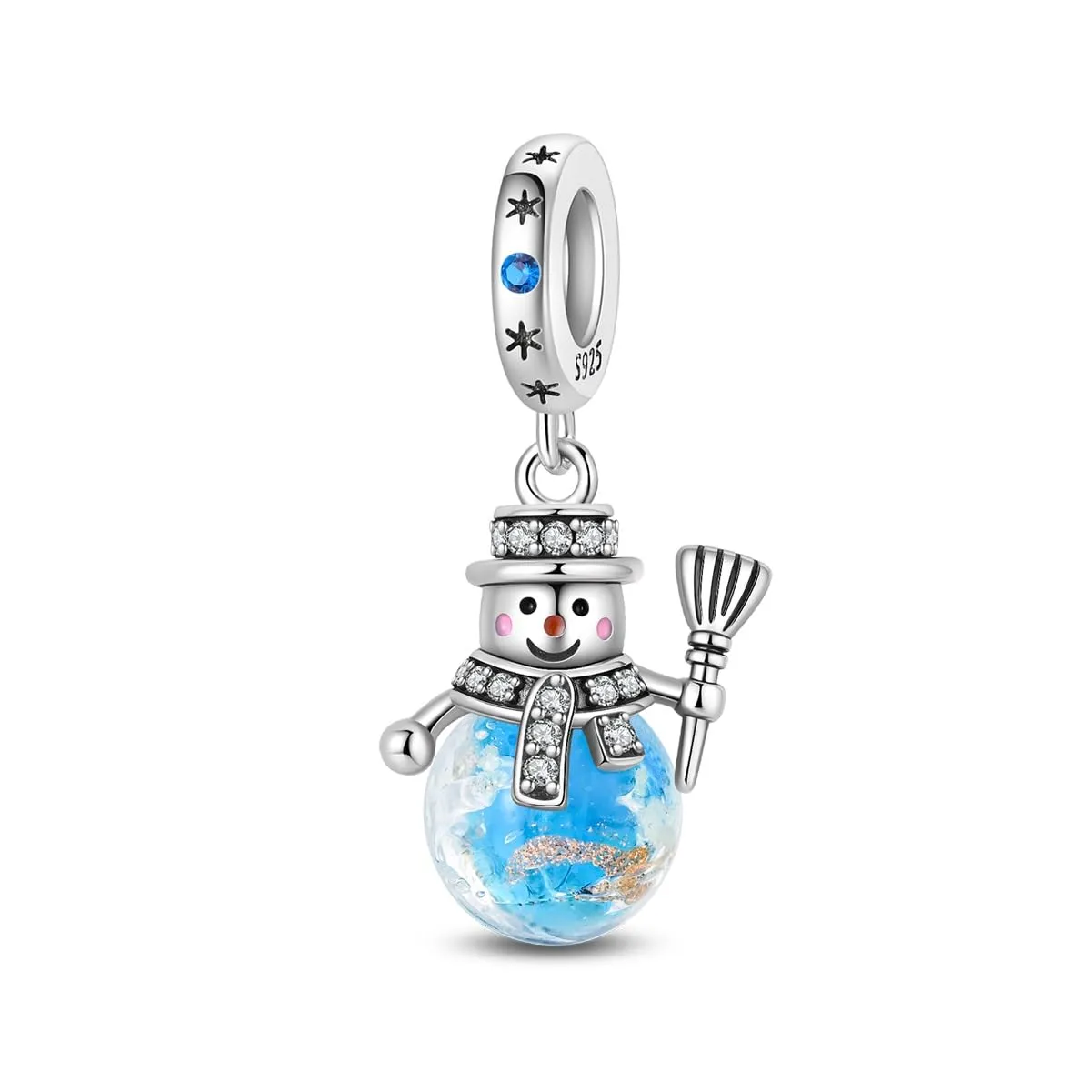 TINSLO Bead Charm Ciondolo Argento Sterling 925 con Cubic Zirconia per Braccialetti e Collane Europee - immagine 1