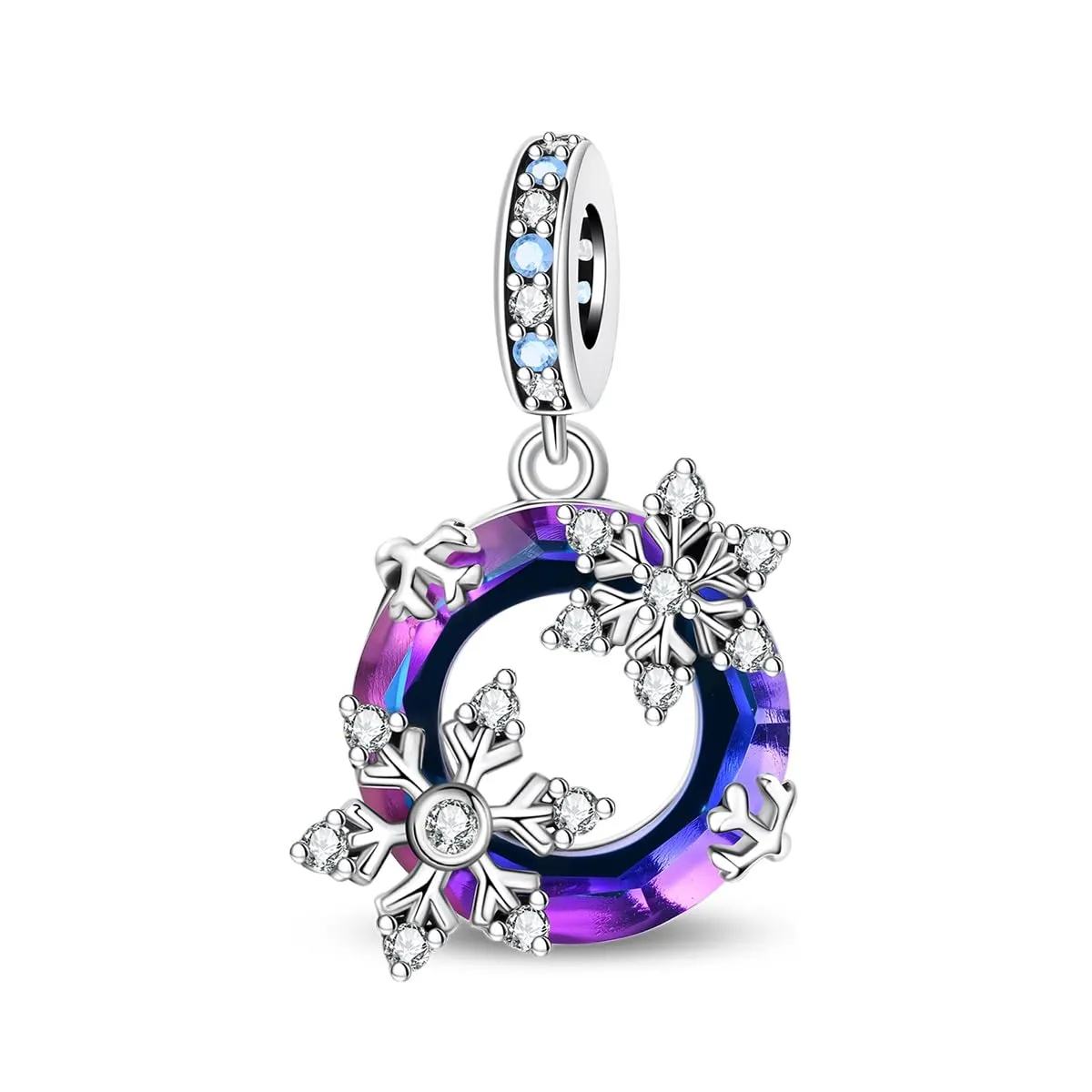 TINSLO Bead Charm in Argento Sterling 925 con Cubic Zirconia per Braccialetti e Collane Europei - immagine 1