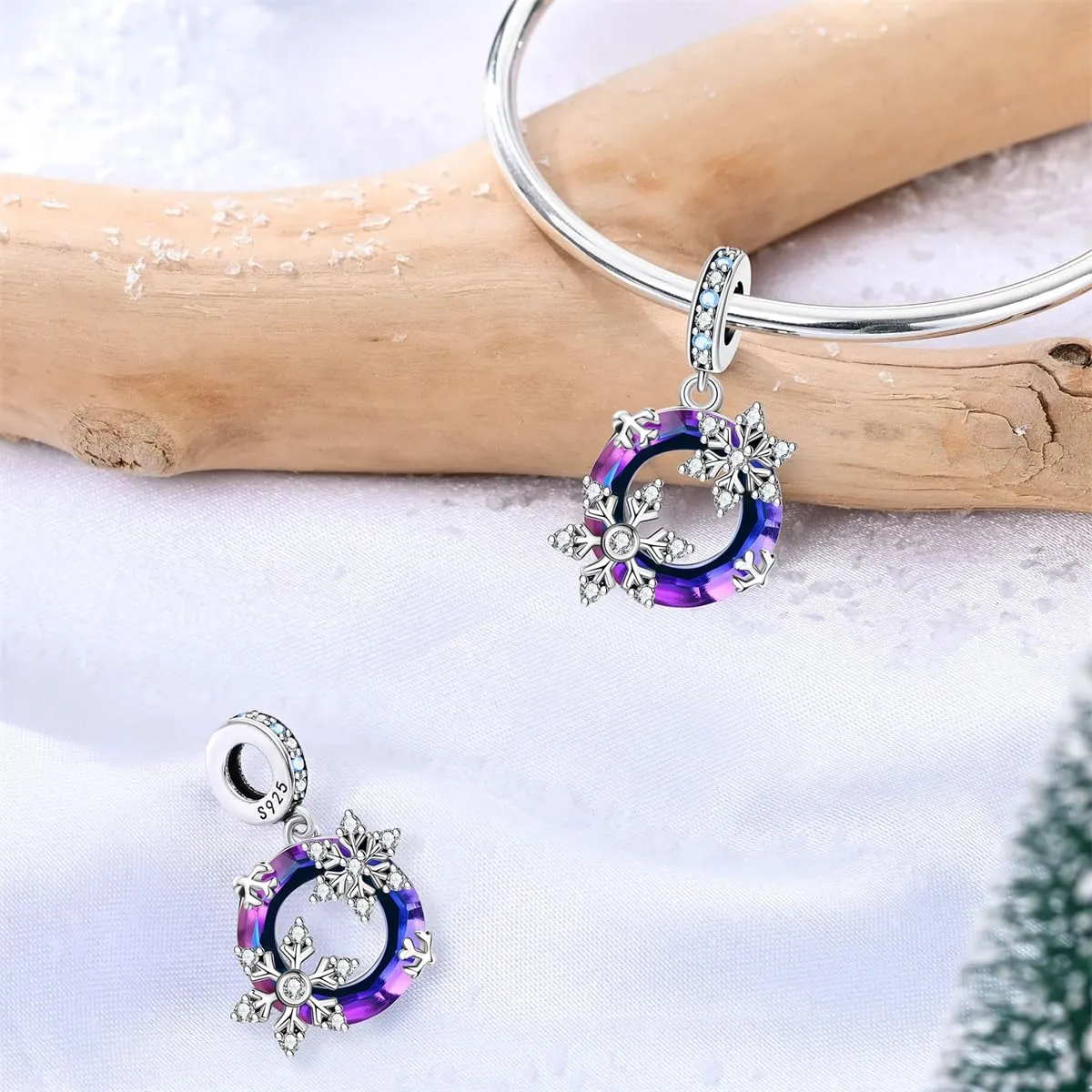 TINSLO Bead Charm in Argento Sterling 925 con Cubic Zirconia per Braccialetti e Collane Europei - immagine 2