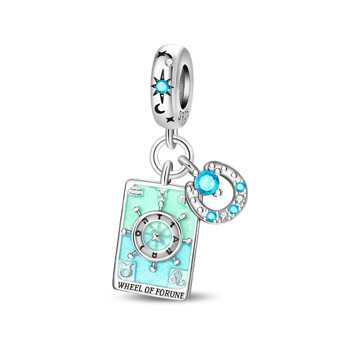 KUNSIR Bead Charm in Argento Sterling 925 con Cubic Zirconia, Compatibile con Braccialetti e Collane Europei - immagine 1