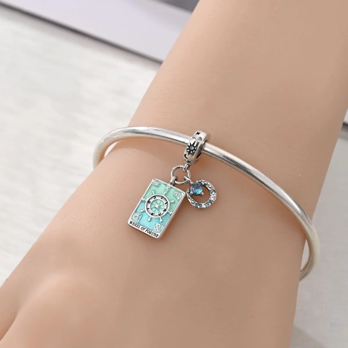 KUNSIR Bead Charm in Argento Sterling 925 con Cubic Zirconia, Compatibile con Braccialetti e Collane Europei - immagine 4