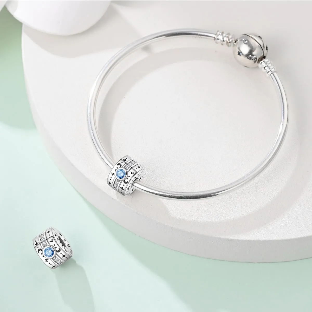 KUNSIR Ciondolo in Argento Sterling 925 con Cubic Zirconia per Braccialetti e Collane Europei - immagine 3