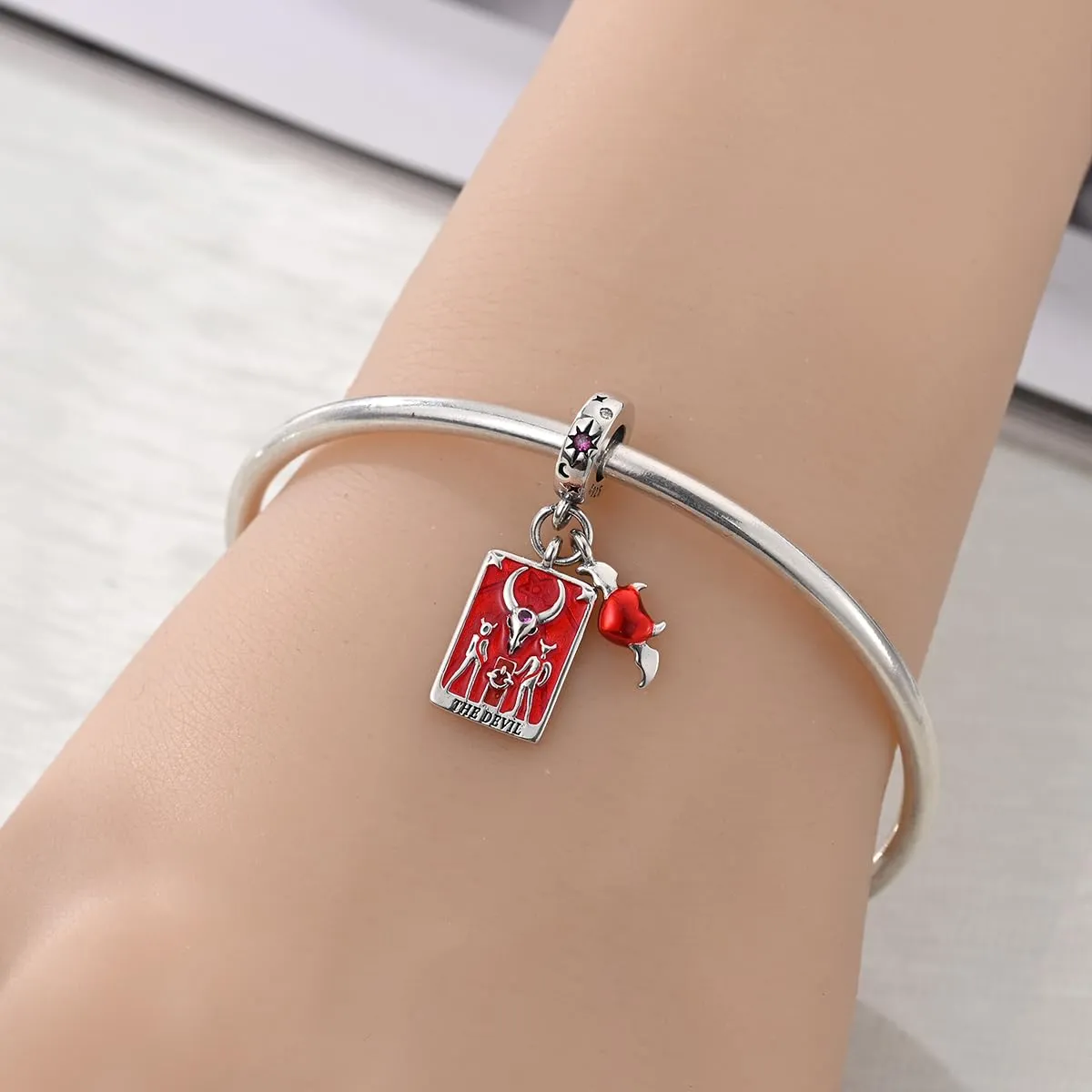 KUNSIR Ciondolo in Argento Sterling 925 con Cubic Zirconia, Compatibile con Braccialetti e Collane Europei - immagine 4