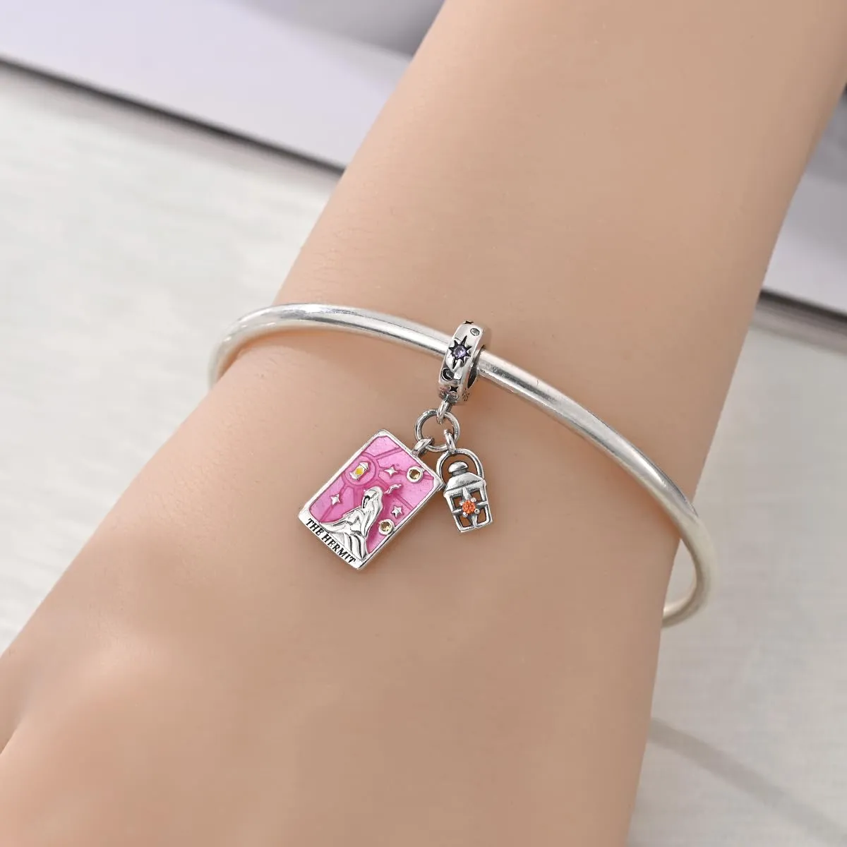 KUNSIR Bead Charm in Argento Sterling 925 con Cubic Zirconia per Braccialetti e Collane Europei - immagine 4