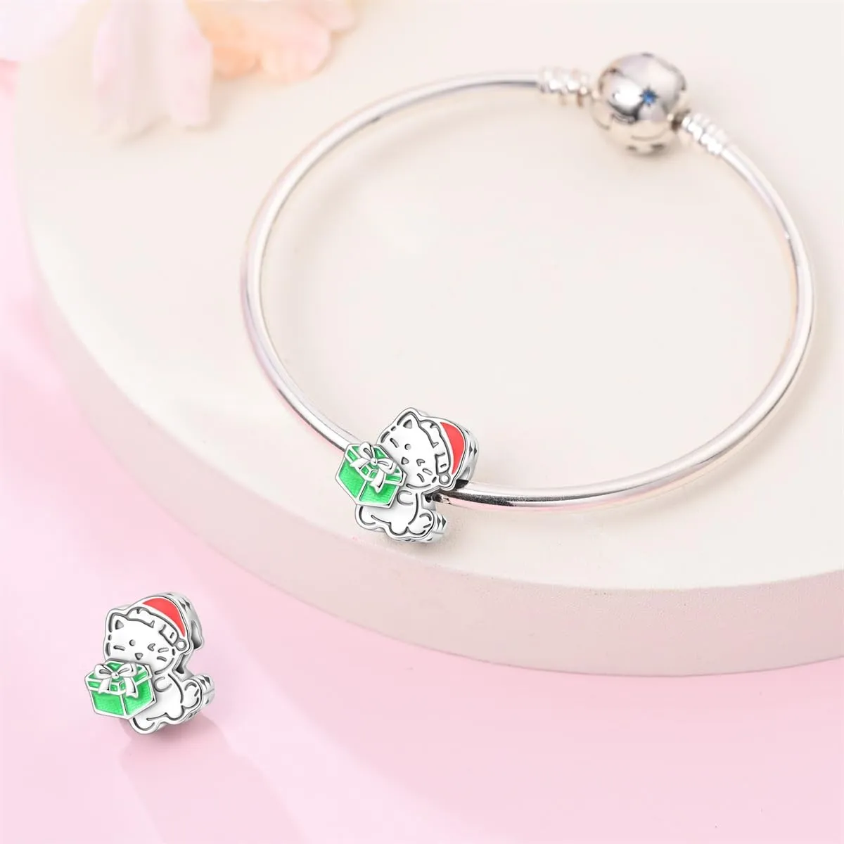 TINSLO Bead Charm Ciondolo Argento Sterling 925 con Cubic Zirconia per Braccialetti e Collane Pandora e Europei - immagine 3