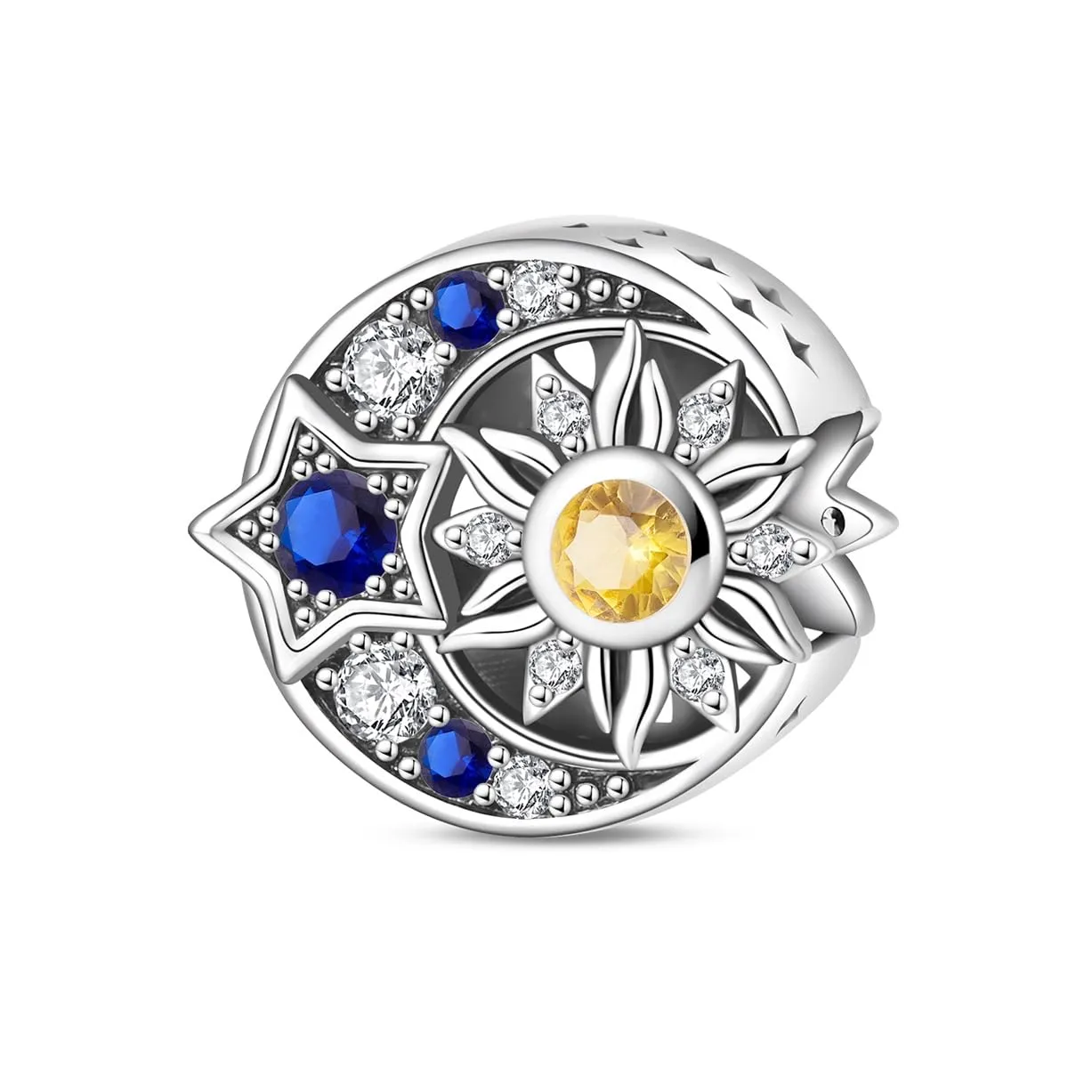 TINSLO Bead Charm Ciondolo Argento Sterling 925 con Cubic Zirconia per Braccialetti e Collane Europei - immagine 1