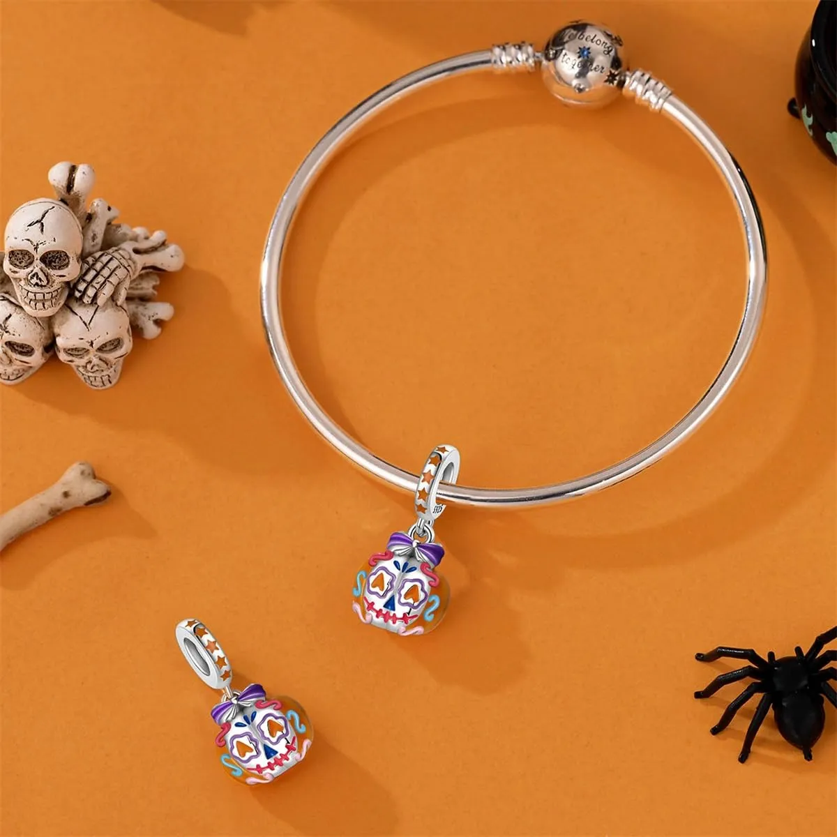 TINSLO Bead Charm Ciondolo Argento Sterling 925 con Cubic Zirconia per Pandora Braccialetti e Collane Europee - immagine 3