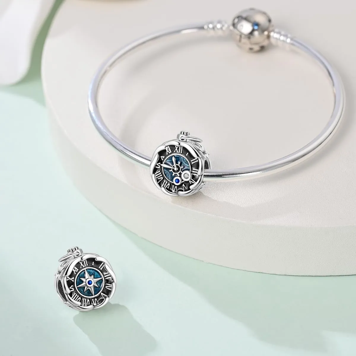 TINSLO Bead Charm in Argento Sterling 925 con Cubic Zirconia, Compatibile con Braccialetti e Collane Europei - immagine 3