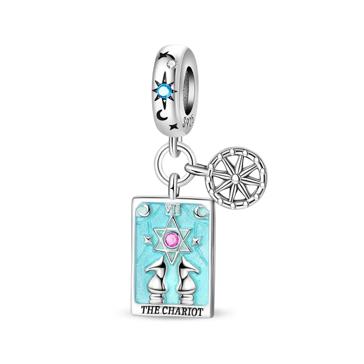 TINSLO Bead Charm in Argento Sterling 925 con Cubic Zirconia per Braccialetti e Collane Europee - immagine 1