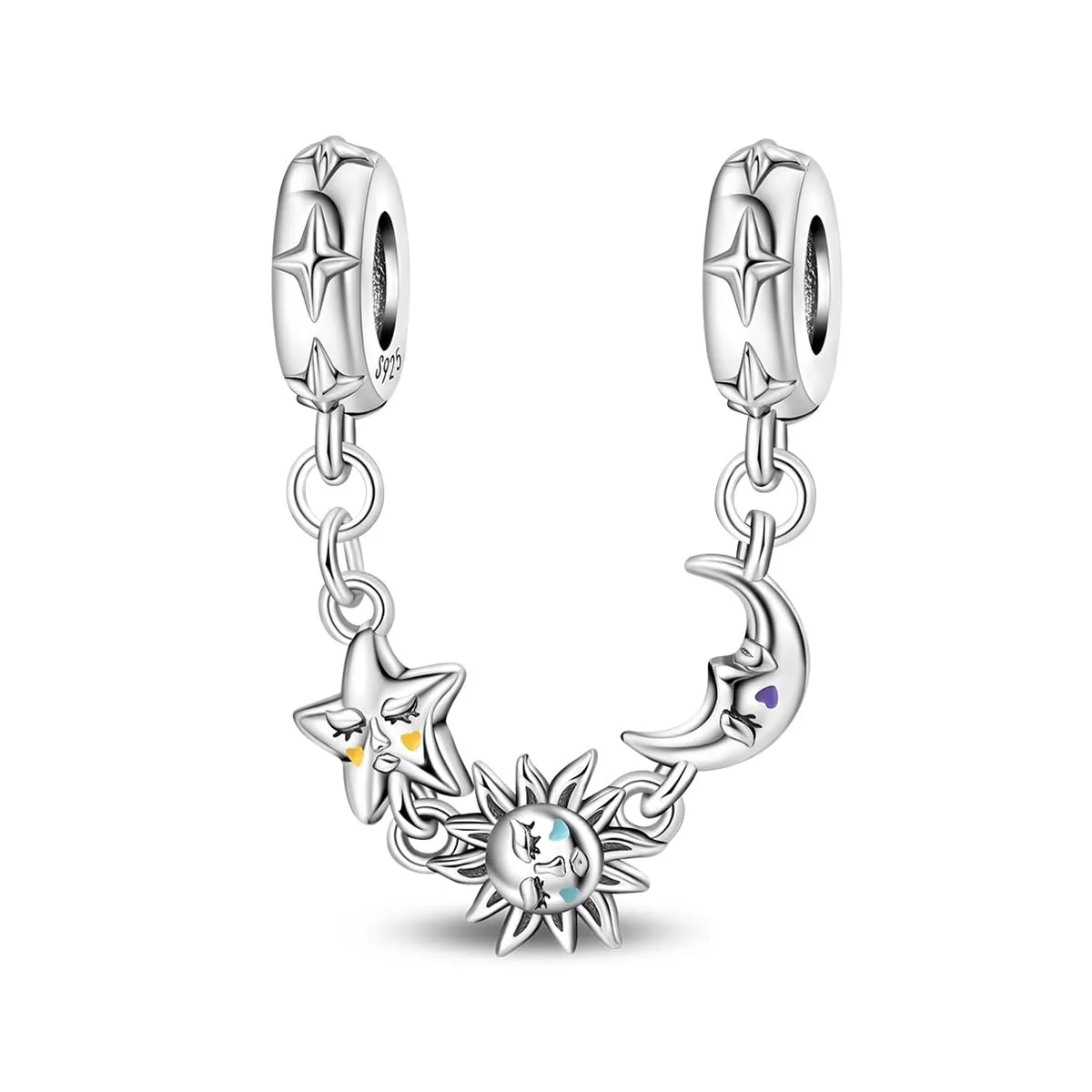 TINSLO Bead Charm in Argento Sterling 925 con Cubic Zirconia, Compatibile con Braccialetti e Collane Pandora e Europei - immagine 1