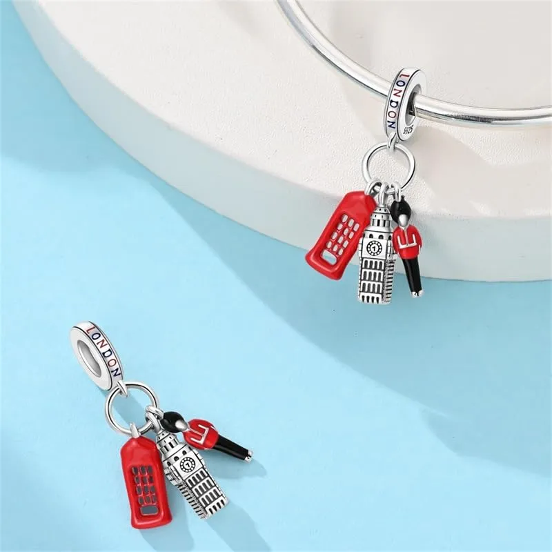 Pandach Bead Charm Ciondolo Argento Sterling 925 con Cubic Zirconia per Braccialetti e Collane Europei - immagine 2