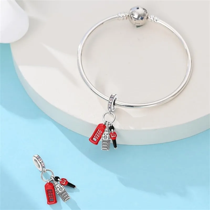 Pandach Bead Charm Ciondolo Argento Sterling 925 con Cubic Zirconia per Braccialetti e Collane Europei - immagine 3