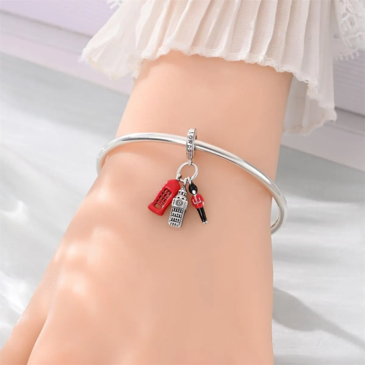 Pandach Bead Charm Ciondolo Argento Sterling 925 con Cubic Zirconia per Braccialetti e Collane Europei - immagine 4