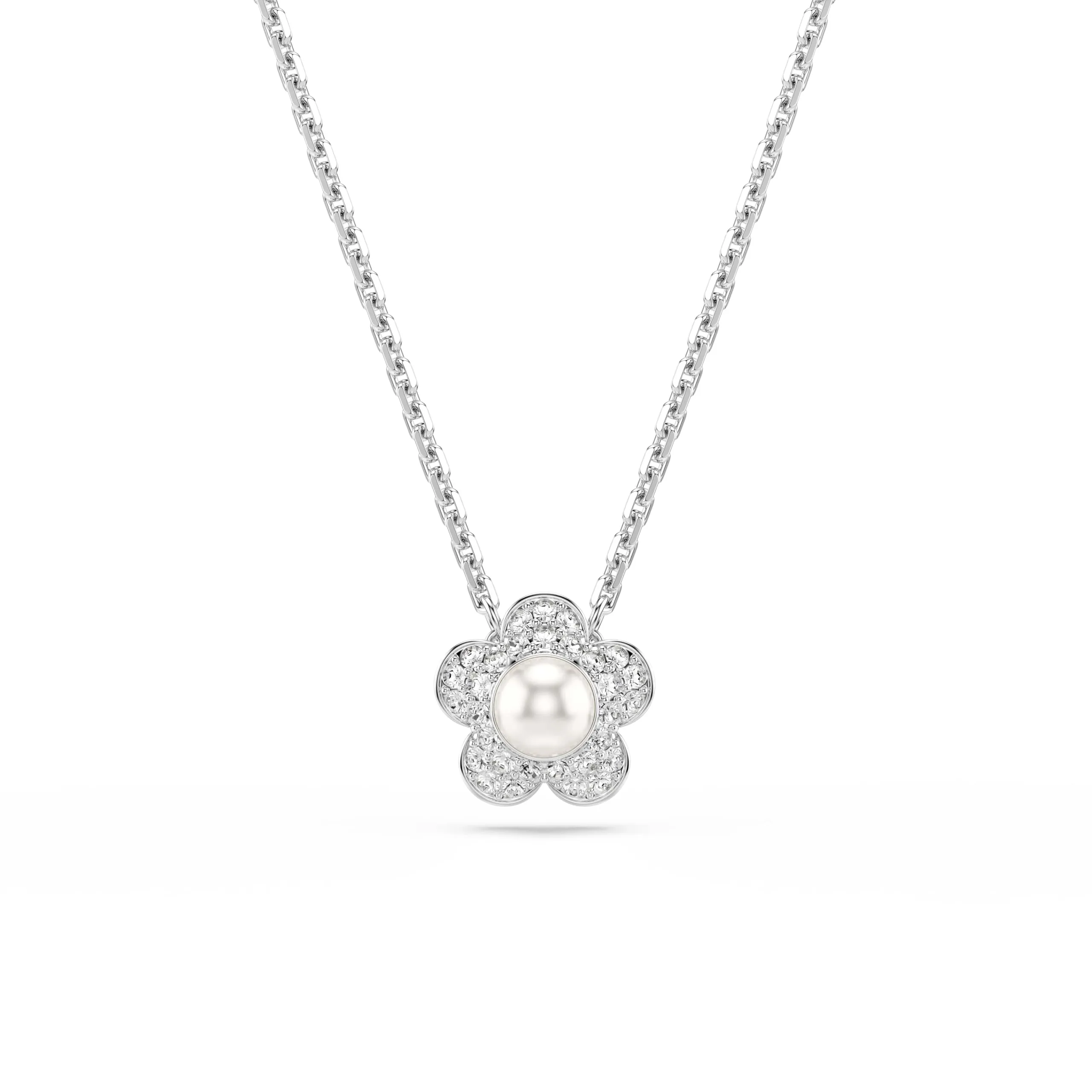 Swarovski x Ariana Grande Crystal Pearl Set, Taglio Round, Fiore, Bianco, Placcato rodio - immagine 4