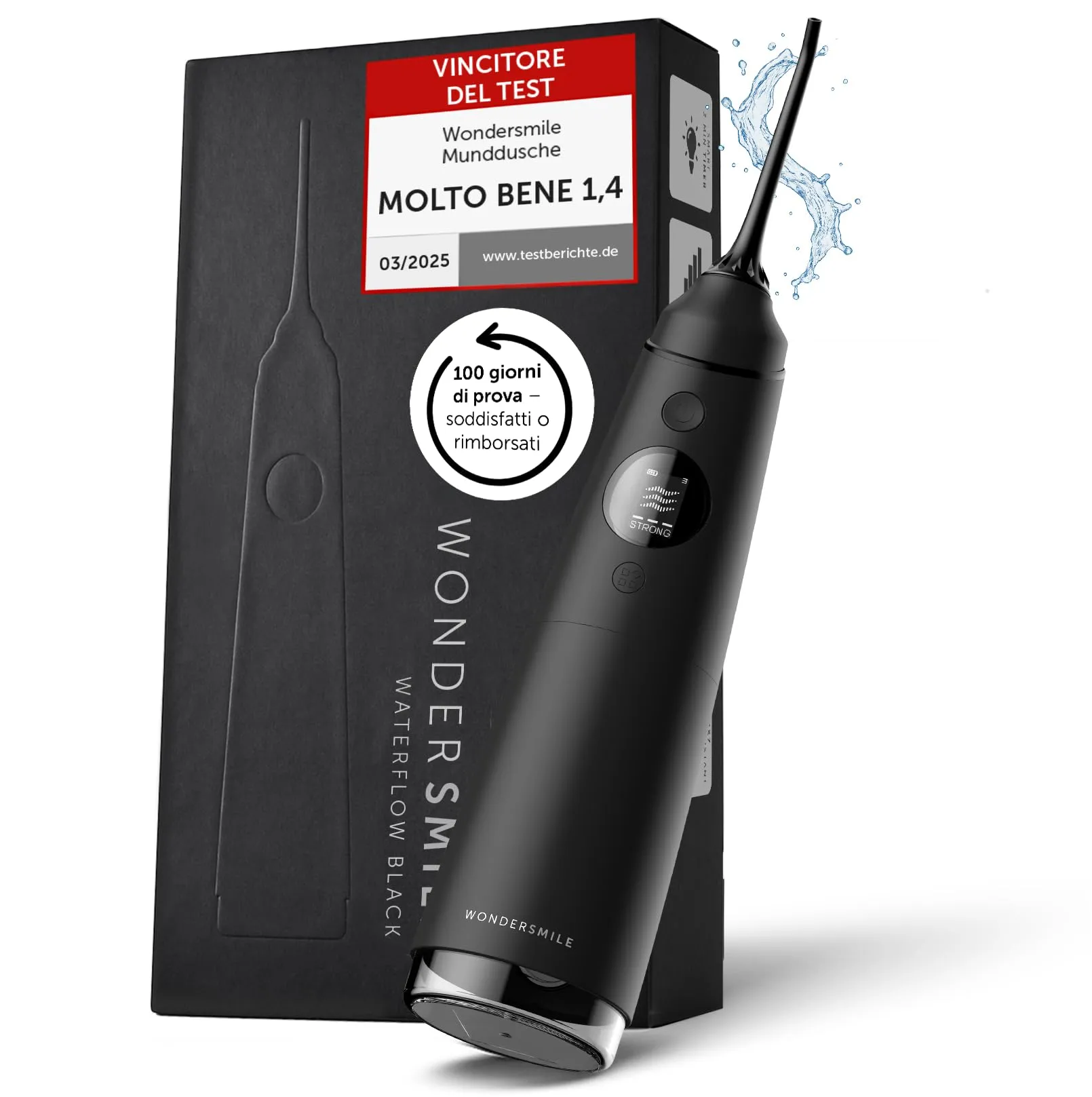 WonderSmile Irrigatore Orale Pro, SmoothFlow, 5 Modalità, Ultimate Black - immagine 1