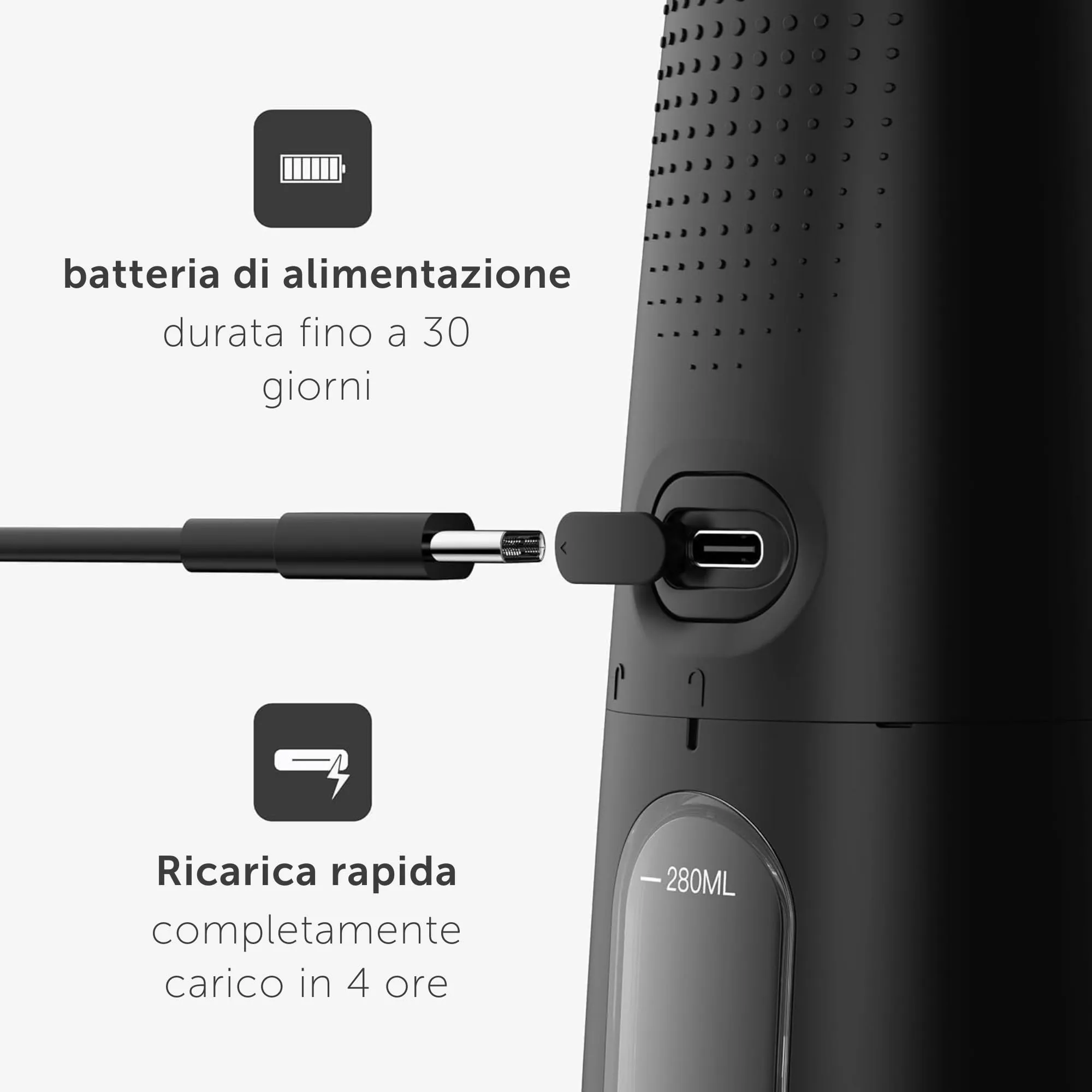 WonderSmile Irrigatore Orale Pro, SmoothFlow, 5 Modalità, Ultimate Black - immagine 5