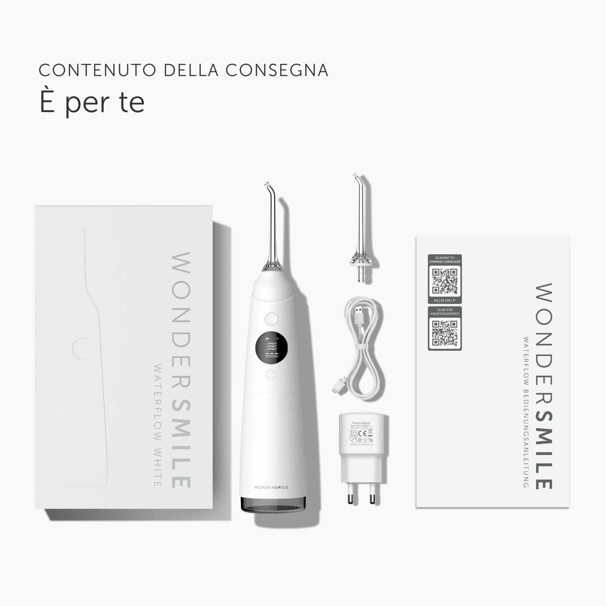 WonderSmile Irrigatore Orale Pro SmoothFlow, 5 modalità, Batteria 30 giorni, All White - immagine 7