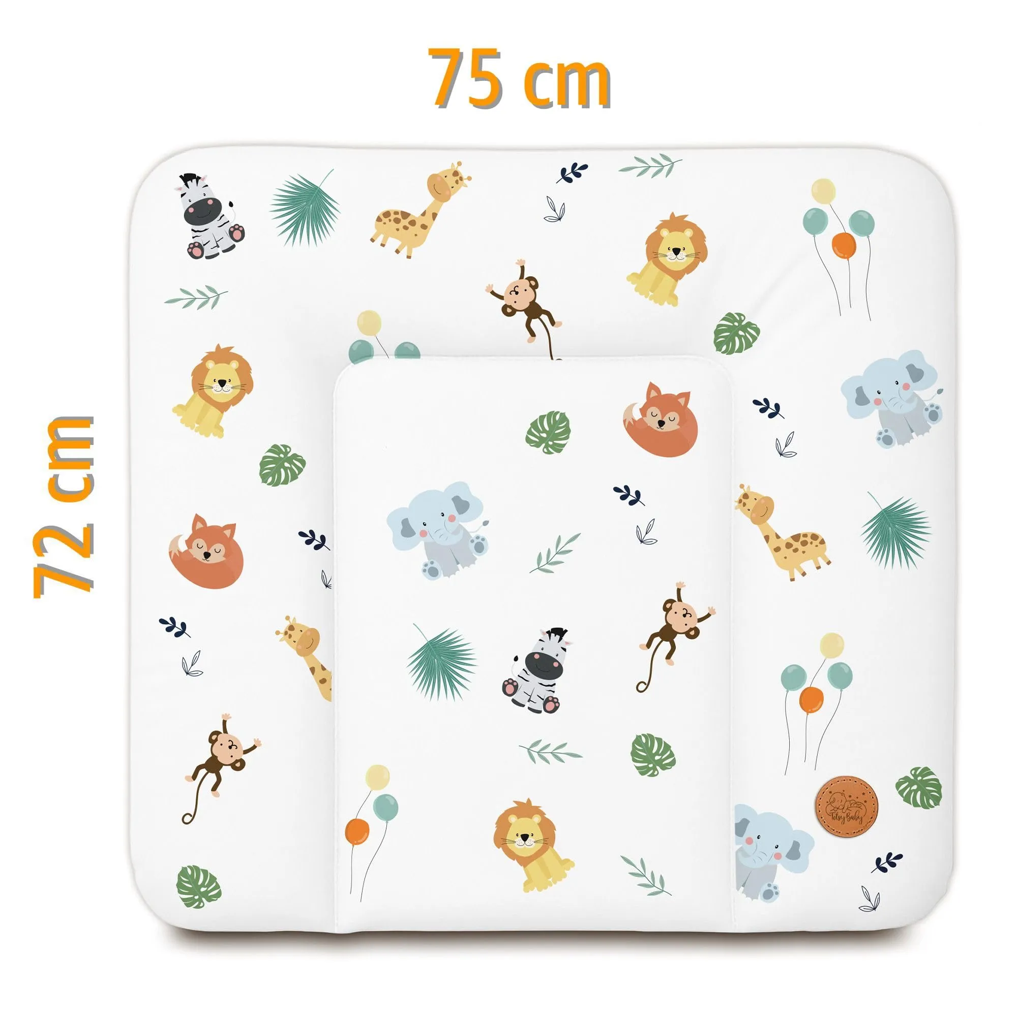 Totsy Baby Tappetino da Fasciatoio Impermeabile, 75 x 72 cm, Safari - immagine 2