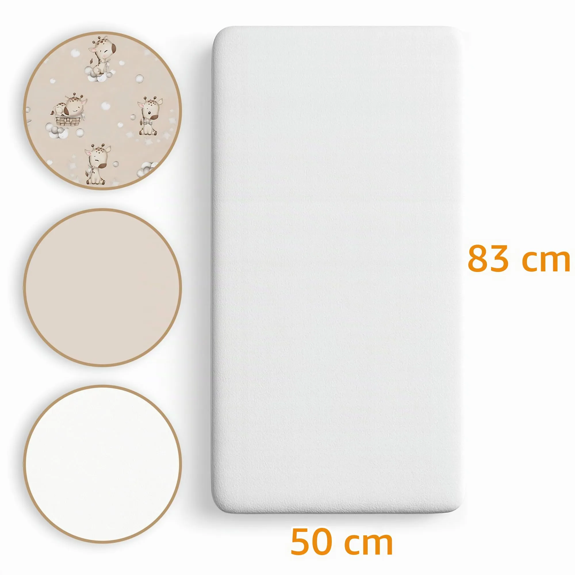 Totsy Baby Set di 3 Lenzuola con angoli elastici e Coprimaterasso impermeabile per Passeggino, 50x83 cm, Beige - immagine 2
