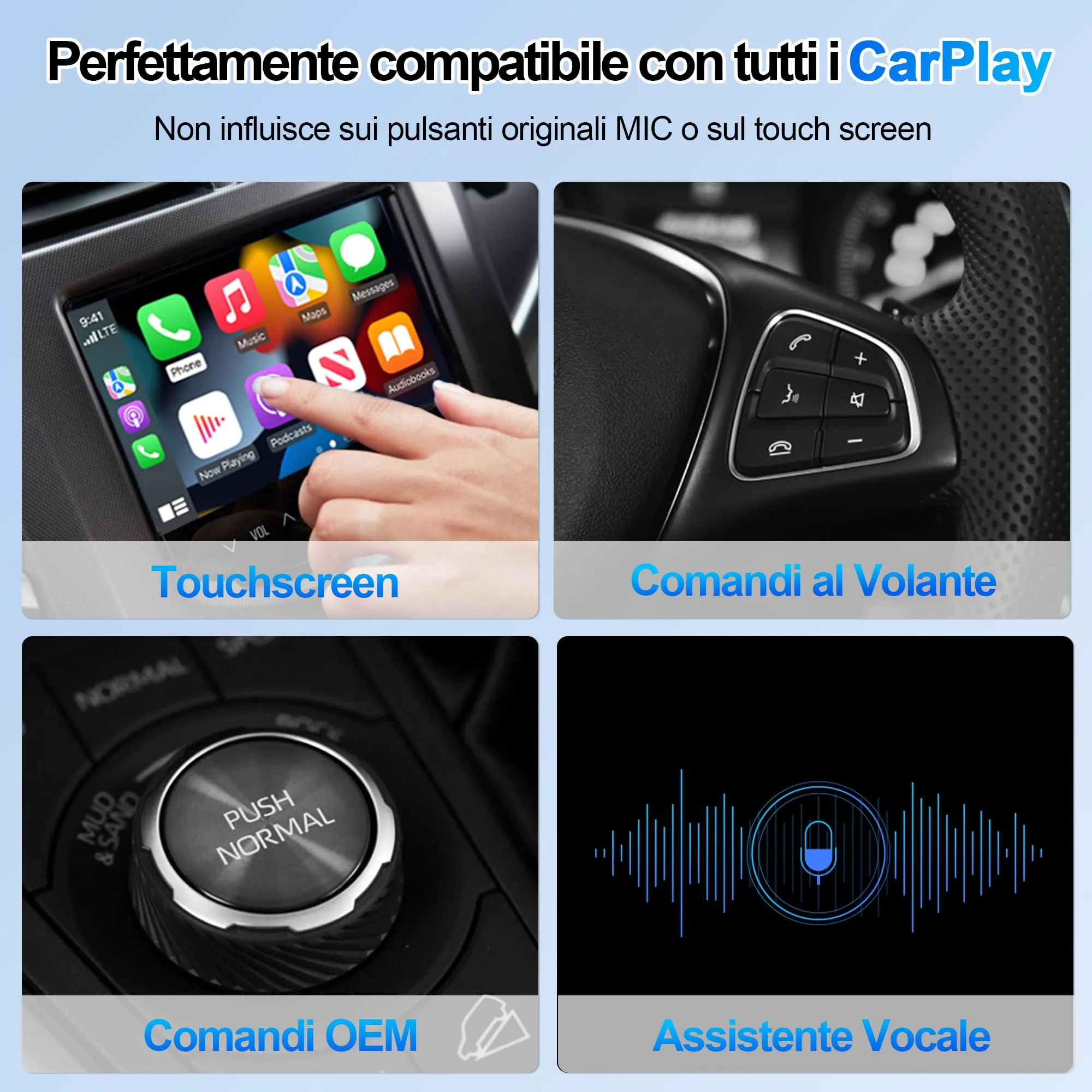 Alltolink Adattatore CarPlay Wireless da Cablato a Senza Fili, iOS 10+ - immagine 3