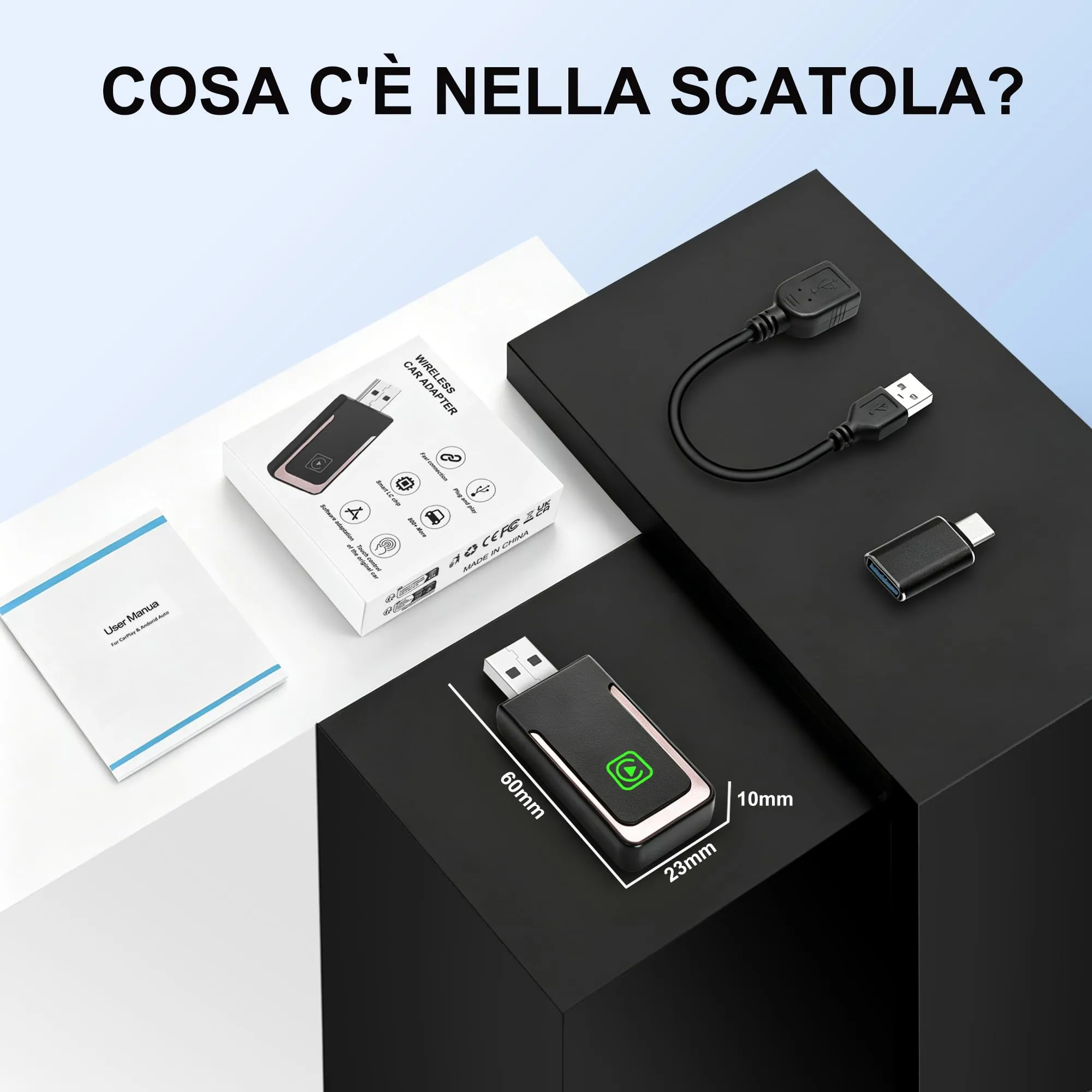 Alltolink Adattatore CarPlay Wireless da Cablato a Senza Fili, iOS 10+ - immagine 8