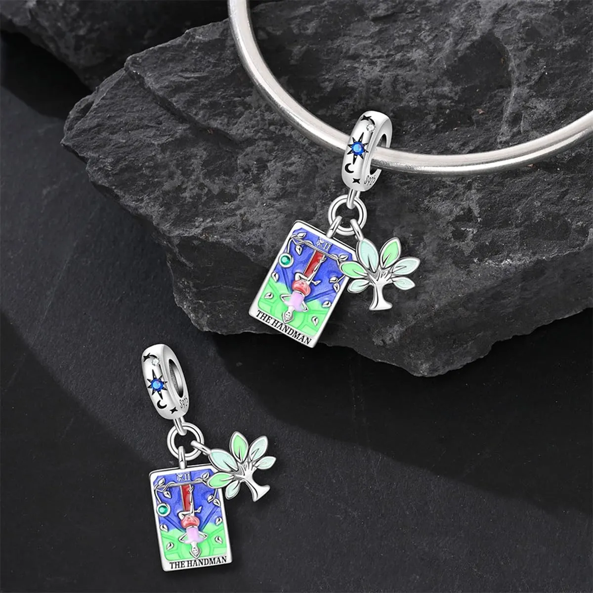 KUNSIR Bead Charm in Argento Sterling 925 con Cubic Zirconia per Braccialetti e Collane Europei - immagine 2