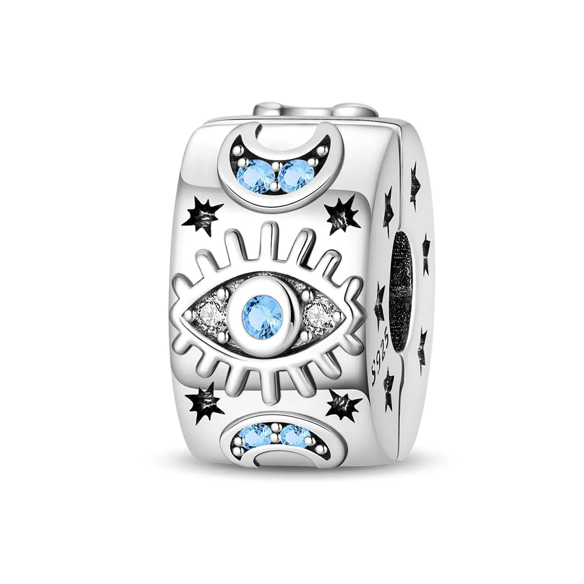 KUNSIR Ciondolo in Argento Sterling 925 con Cubic Zirconia, Compatibile con Braccialetti e Collane Europei - immagine 1
