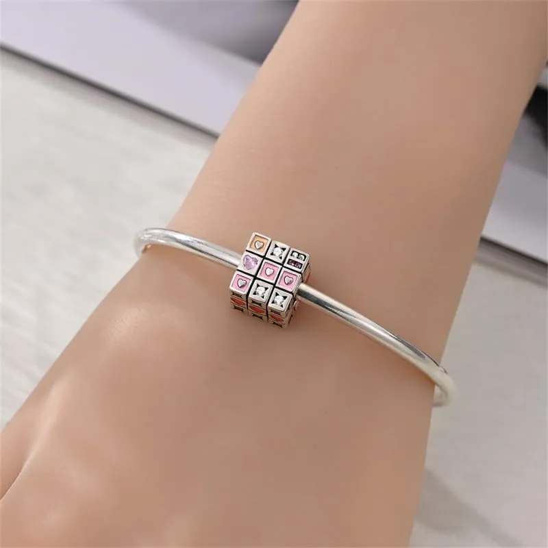 KUNSIR Bead Charm in Argento Sterling 925 con Cubic Zirconia per Braccialetti e Collane Europei - immagine 4